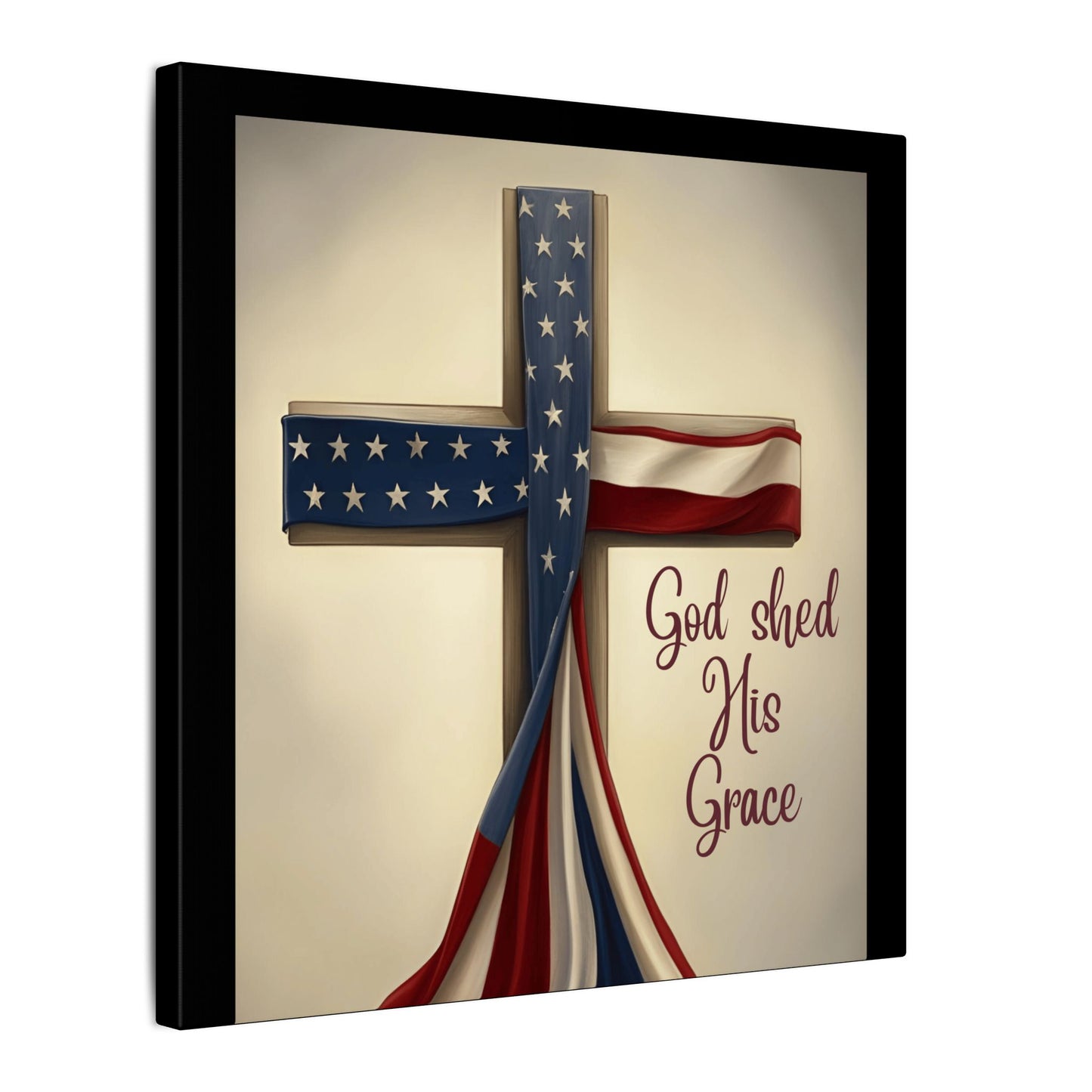 Inspirational Religious Canvas Art - 'God Shed His Grace' Wall Decor
