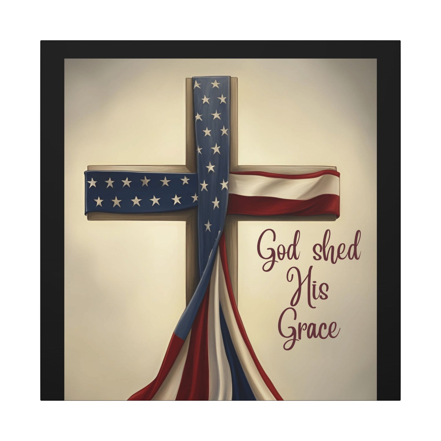 Inspirational Religious Canvas Art - 'God Shed His Grace' Wall Decor
