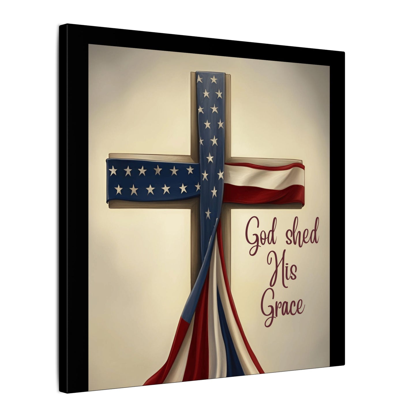 Inspirational Religious Canvas Art - 'God Shed His Grace' Wall Decor