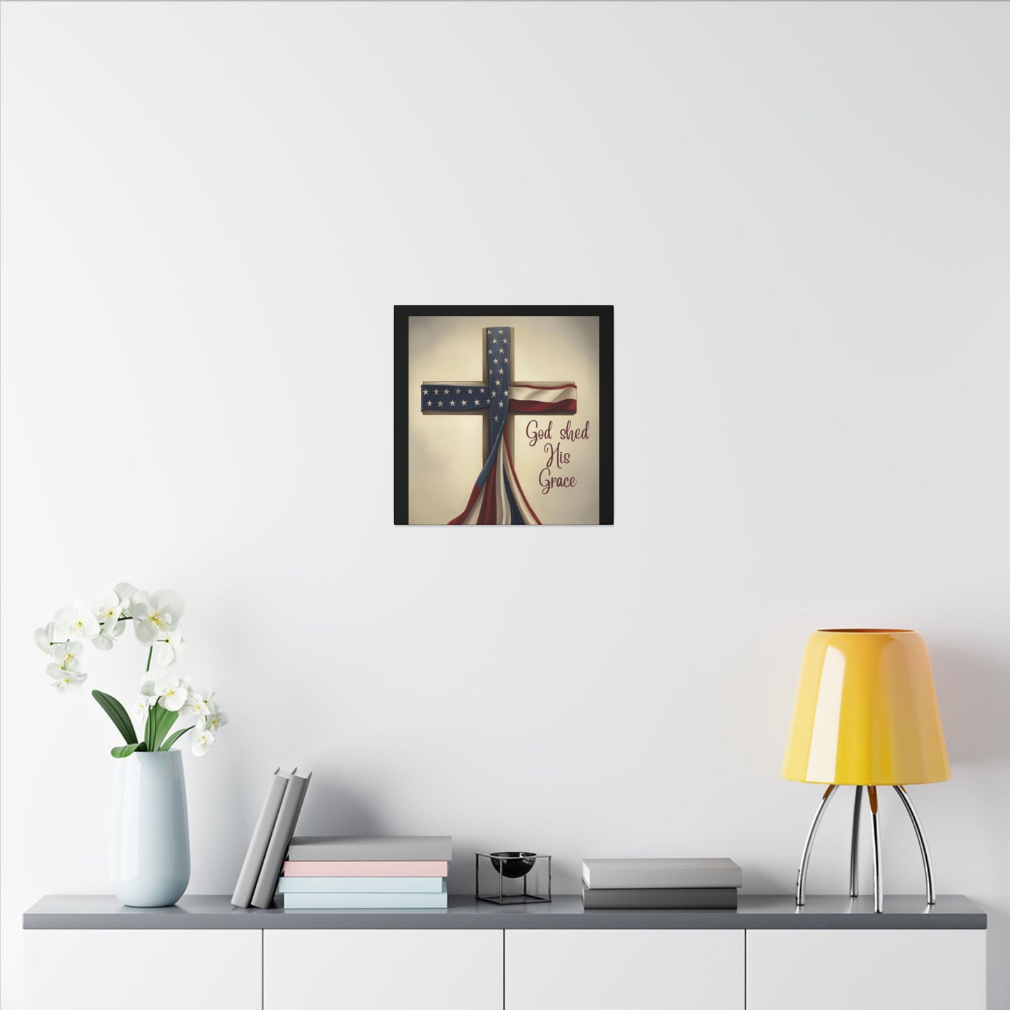 Inspirational Religious Canvas Art - 'God Shed His Grace' Wall Decor