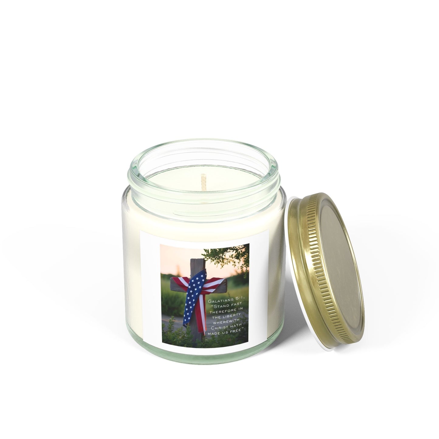 Patriotic Scented Candle – Coconut Apricot Wax, Freedom Theme