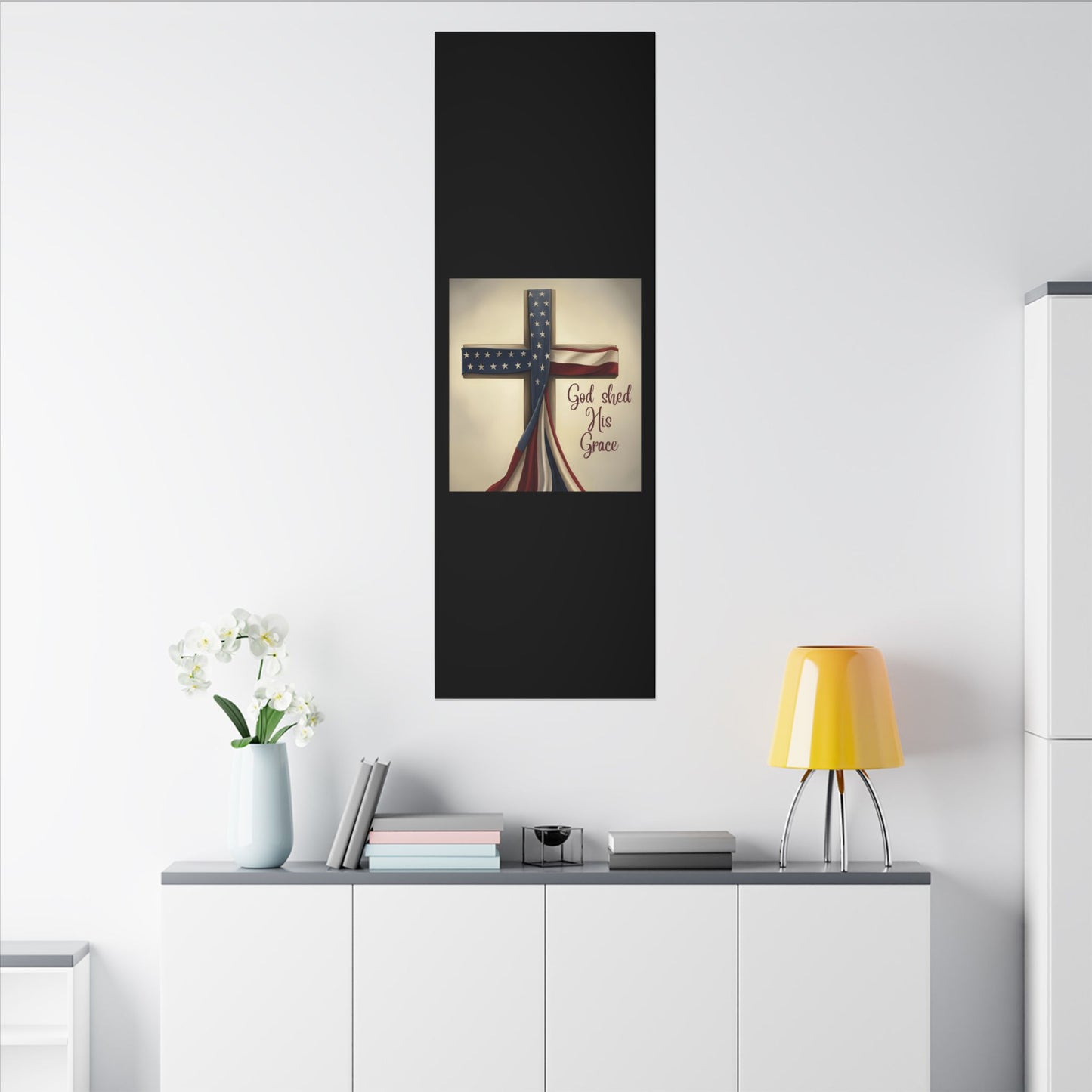 Inspirational Religious Canvas Art - 'God Shed His Grace' Wall Decor