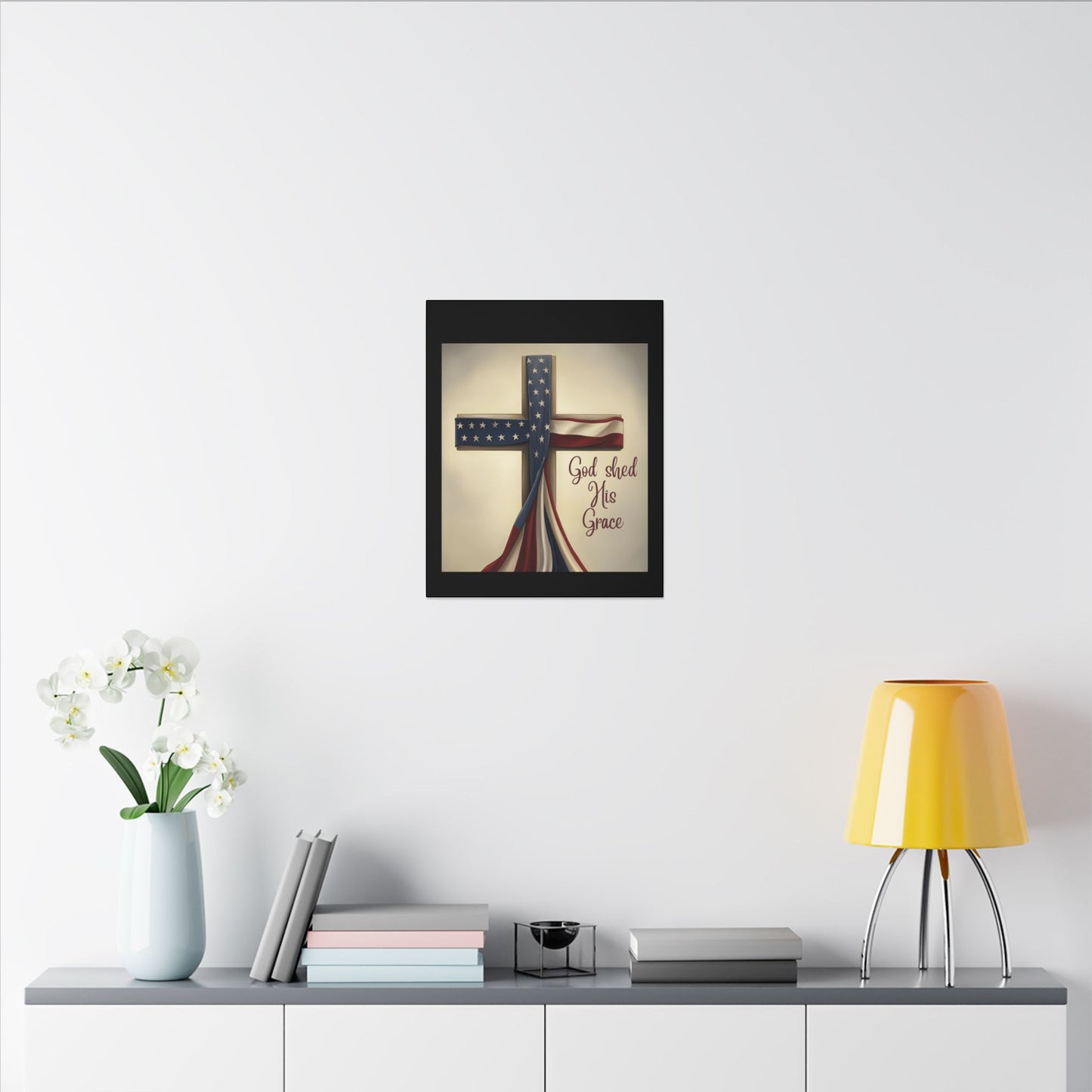 Inspirational Religious Canvas Art - 'God Shed His Grace' Wall Decor