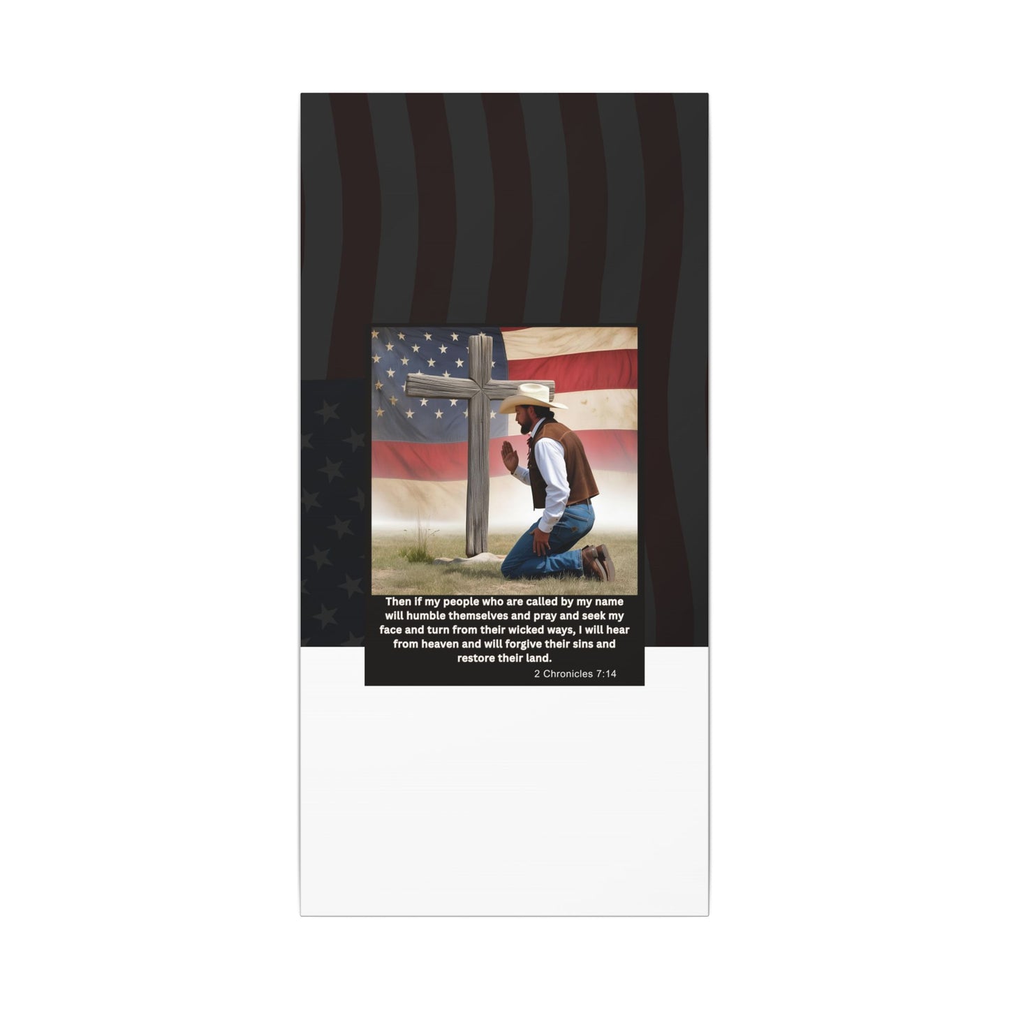 Patriotic Prayer Canvas Art, Inspirational Wall Decor, Christian Home Decor, Faith-Based Gift, Rustic Country Decor, 2 Chronicles 7:14