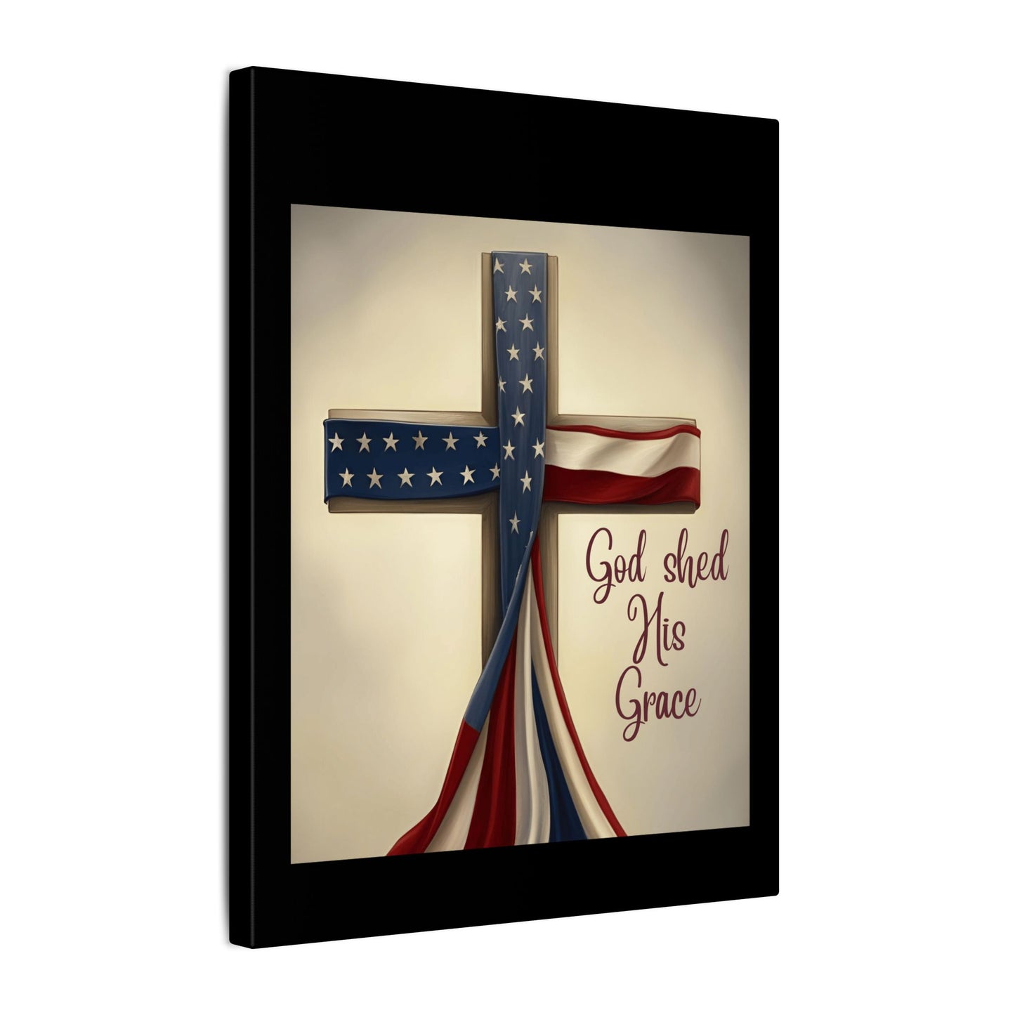 Inspirational Religious Canvas Art - 'God Shed His Grace' Wall Decor