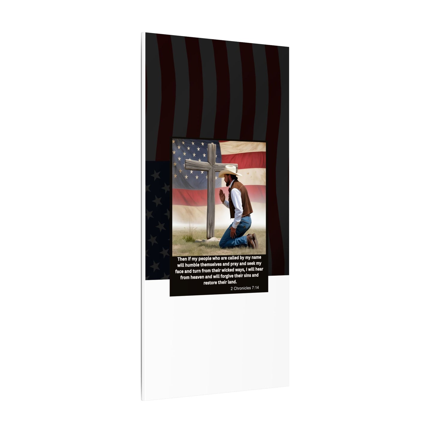 Patriotic Prayer Canvas Art, Inspirational Wall Decor, Christian Home Decor, Faith-Based Gift, Rustic Country Decor, 2 Chronicles 7:14