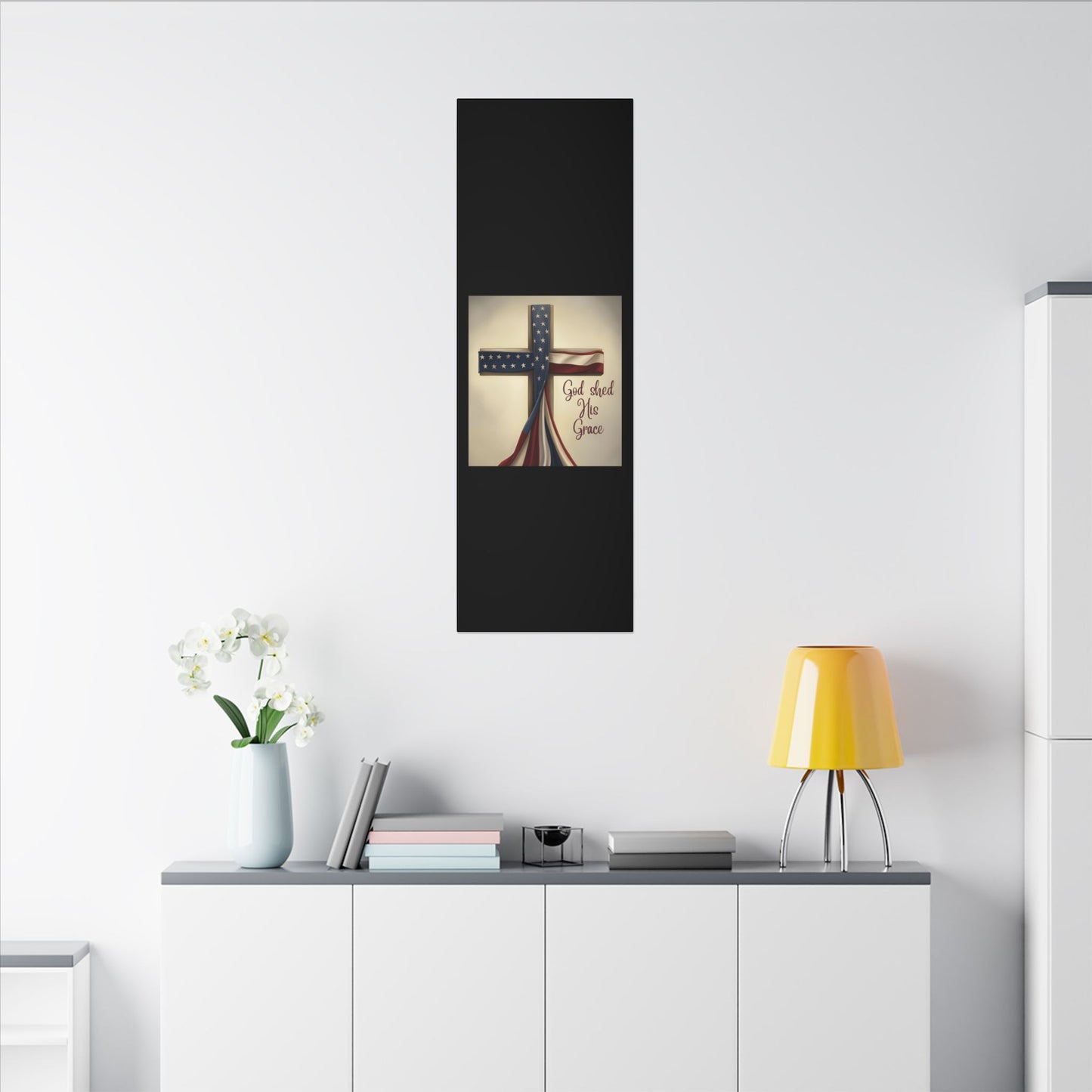 Inspirational Religious Canvas Art - 'God Shed His Grace' Wall Decor