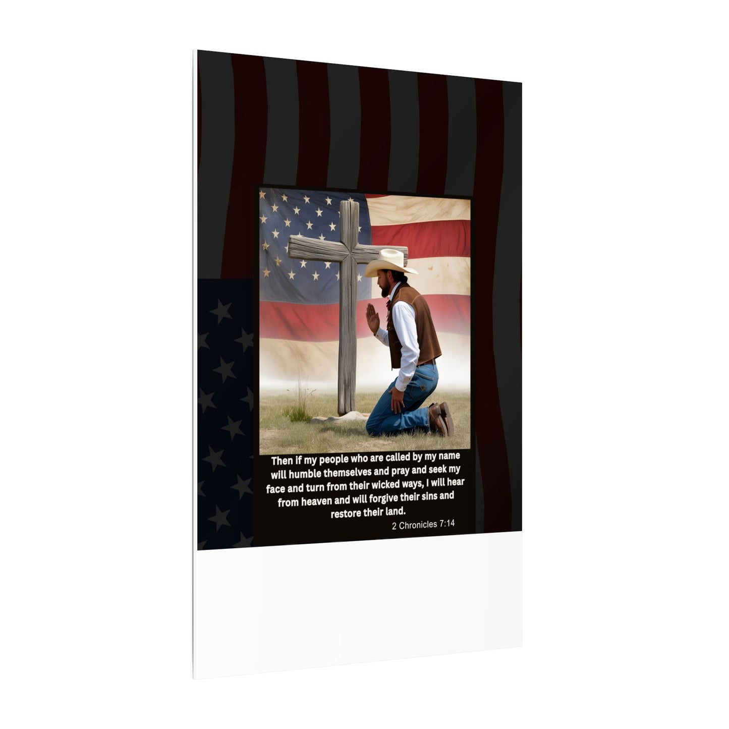 Patriotic Prayer Canvas Art, Inspirational Wall Decor, Christian Home Decor, Faith-Based Gift, Rustic Country Decor, 2 Chronicles 7:14