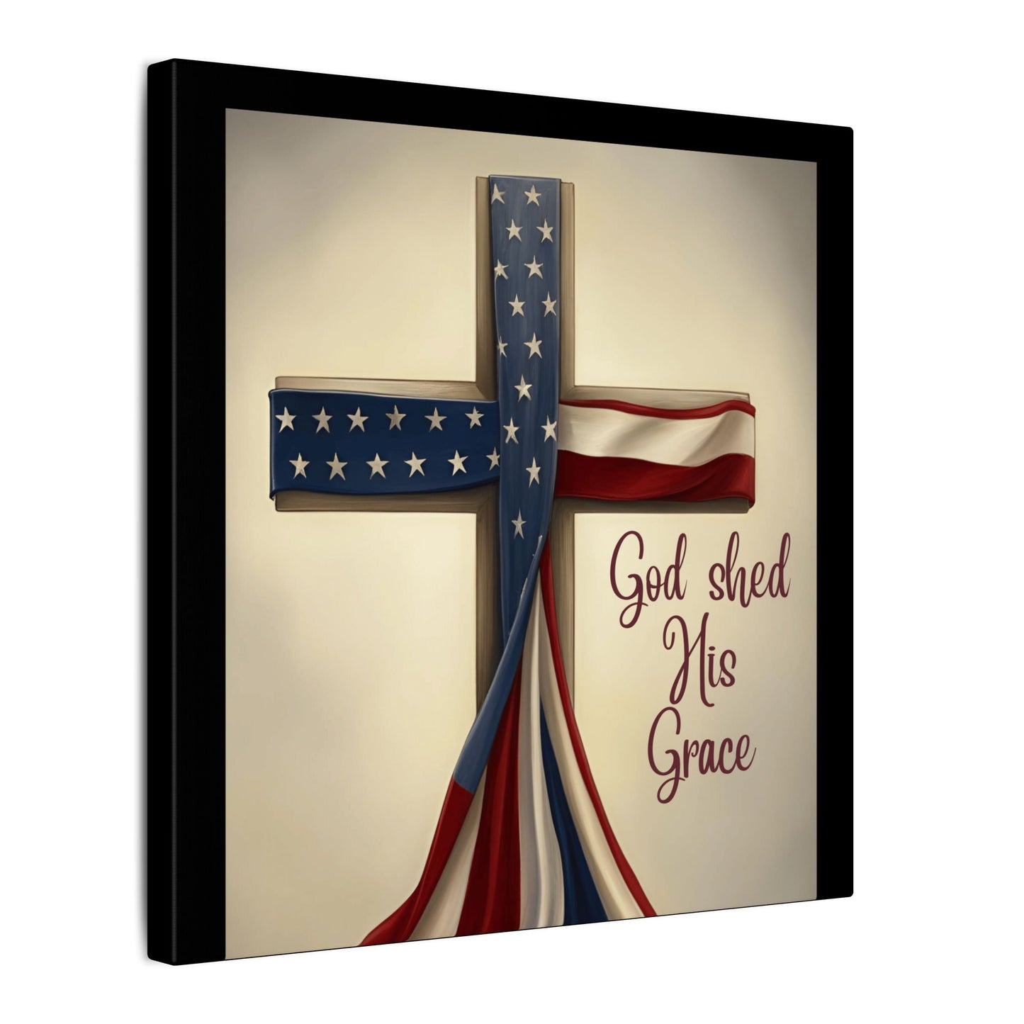 Inspirational Religious Canvas Art - 'God Shed His Grace' Wall Decor