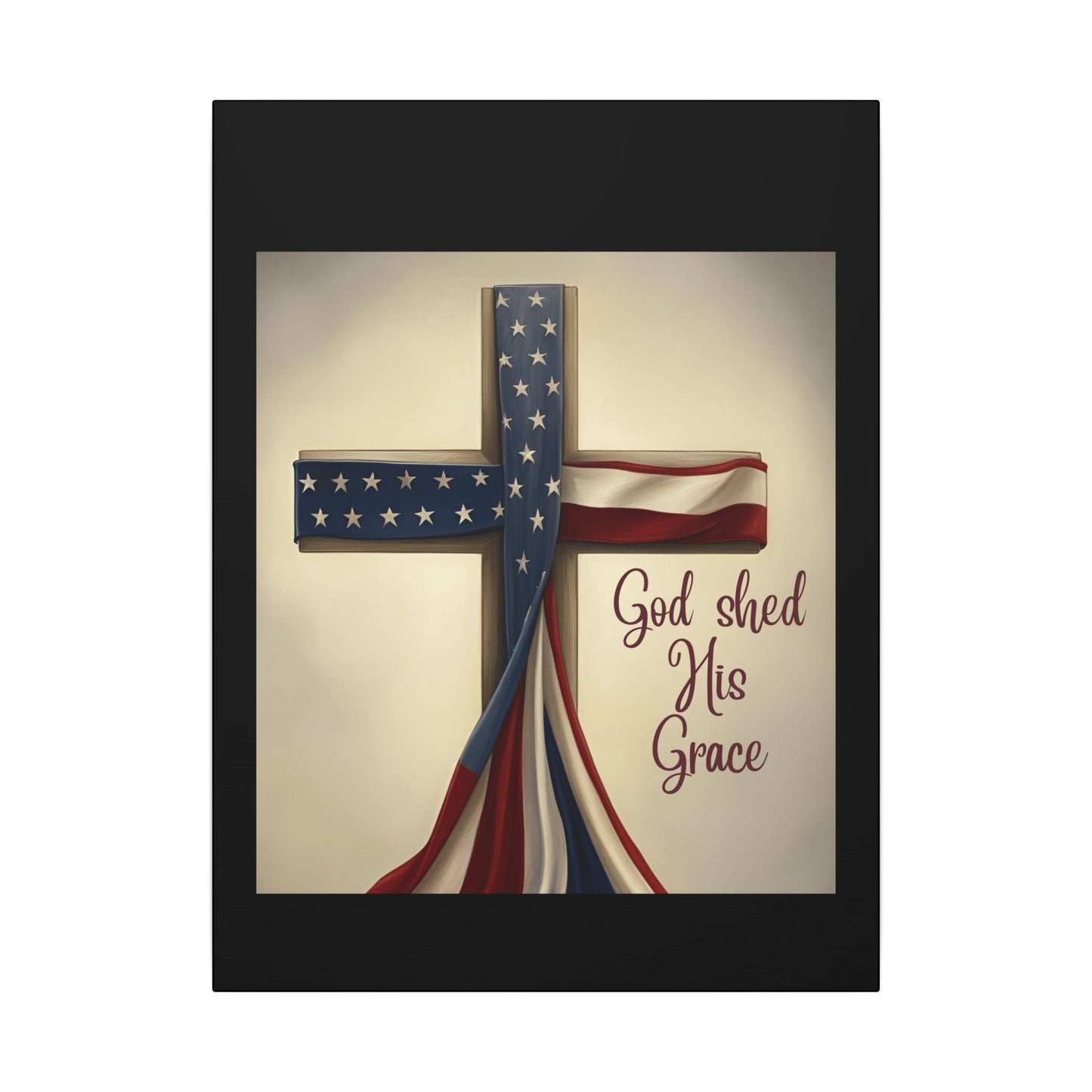 Inspirational Religious Canvas Art - 'God Shed His Grace' Wall Decor