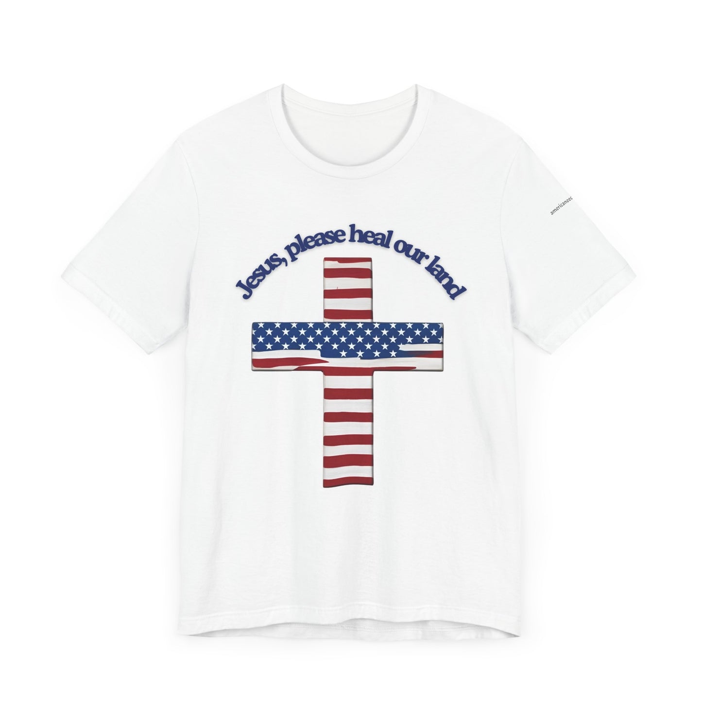 Faith & Freedom Unisex Jersey Tee - "Jesus, Please Heal Our Land"