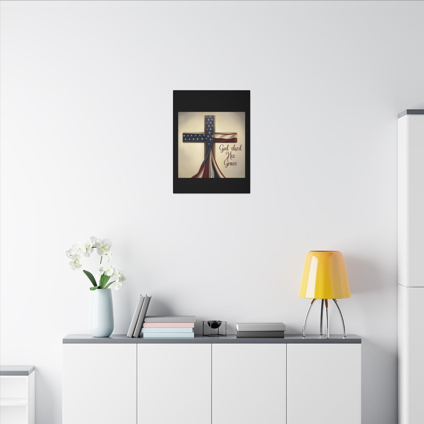 Inspirational Religious Canvas Art - 'God Shed His Grace' Wall Decor