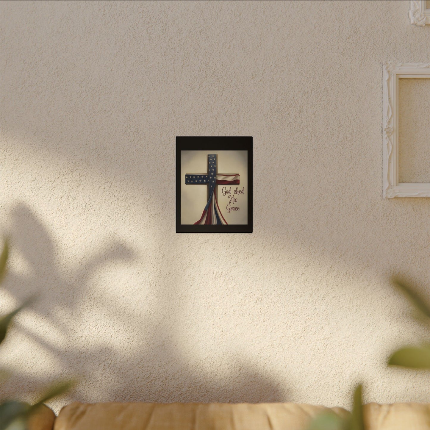 Inspirational Religious Canvas Art - 'God Shed His Grace' Wall Decor