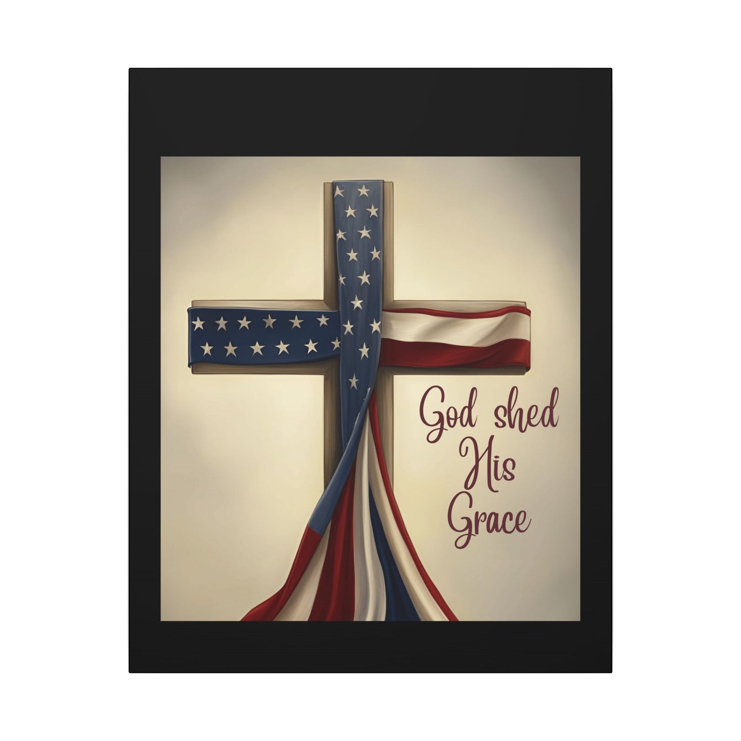 Inspirational Religious Canvas Art - 'God Shed His Grace' Wall Decor