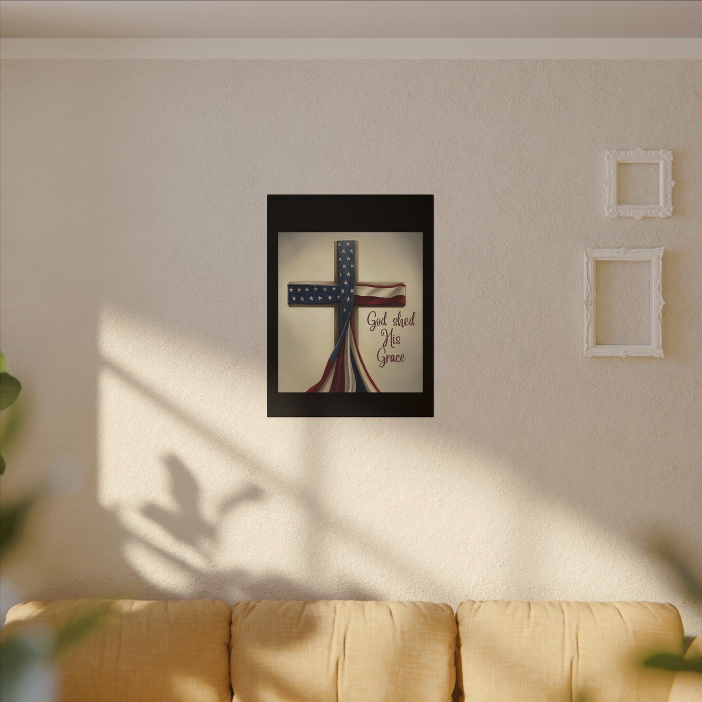 Inspirational Religious Canvas Art - 'God Shed His Grace' Wall Decor