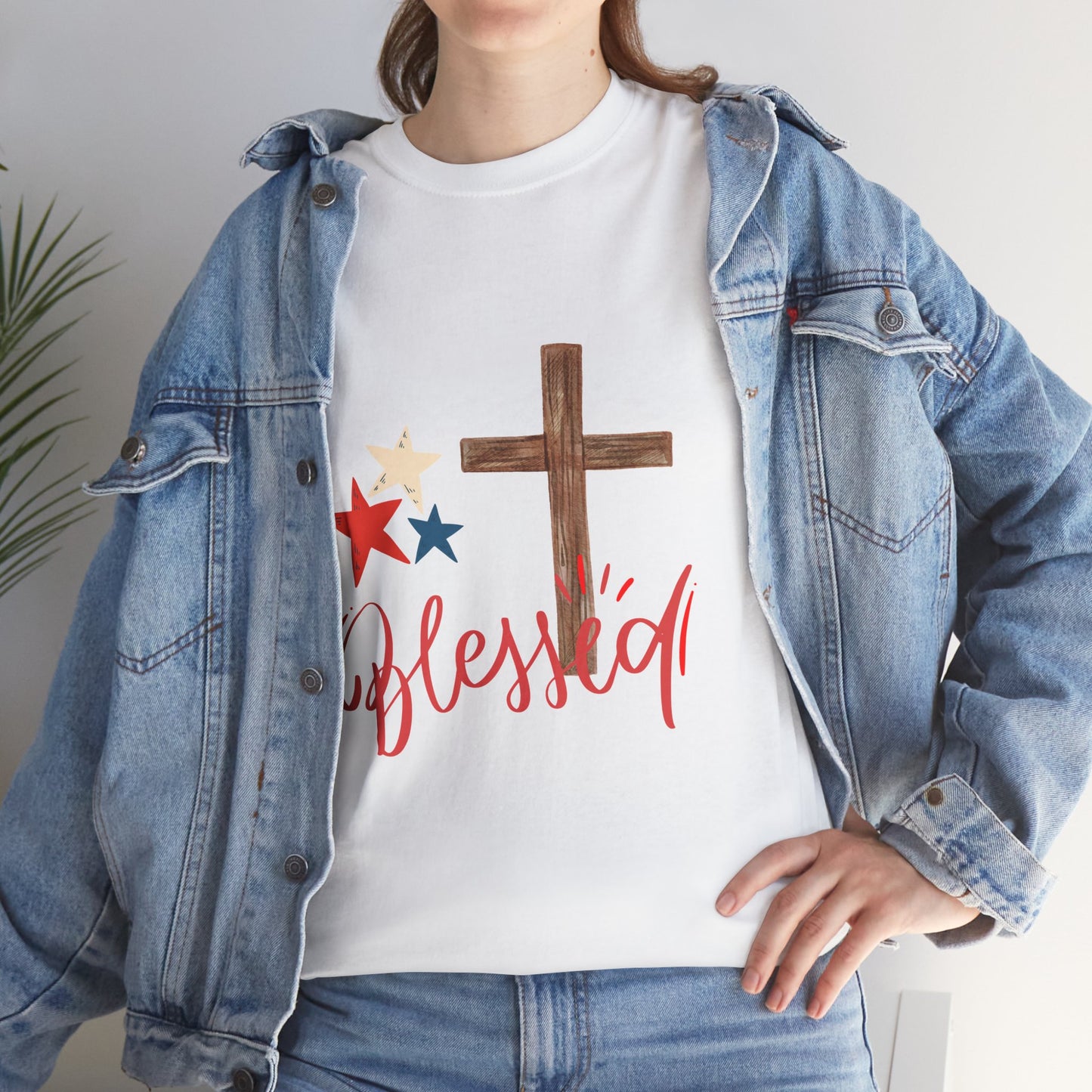 Blessed Unisex Heavy Cotton Tee, Inspirational Shirt, Christian T-Shirt, Faith Shirt, Religious Gift, Casual Wear