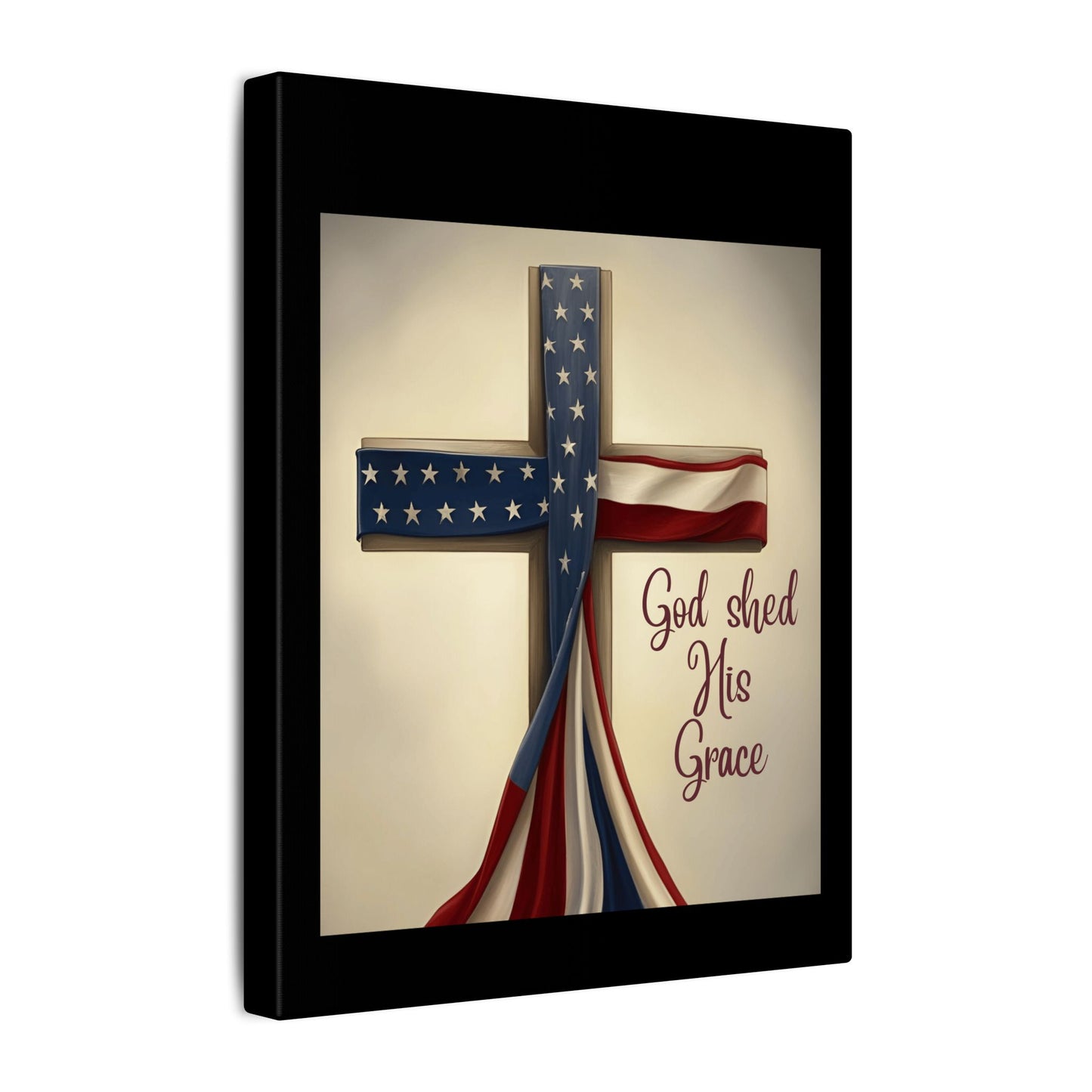 Inspirational Religious Canvas Art - 'God Shed His Grace' Wall Decor
