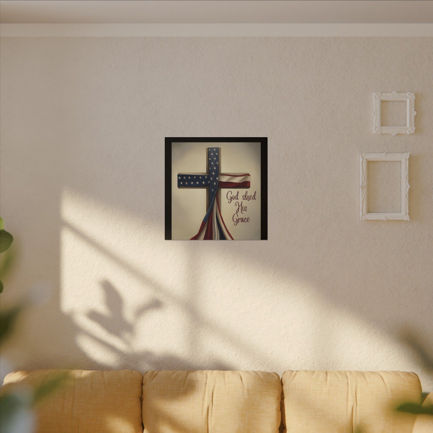 Inspirational Religious Canvas Art - 'God Shed His Grace' Wall Decor