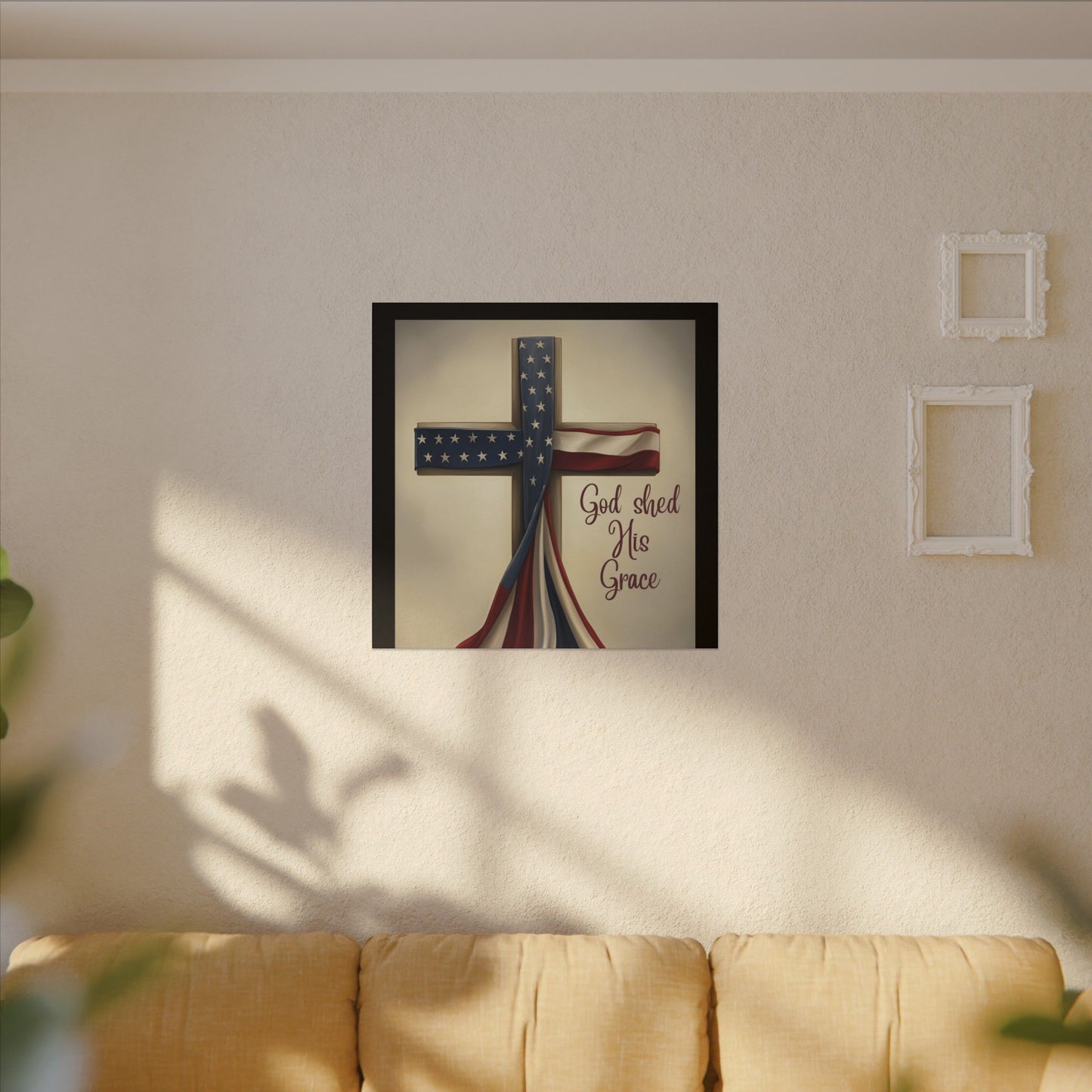 Inspirational Religious Canvas Art - 'God Shed His Grace' Wall Decor