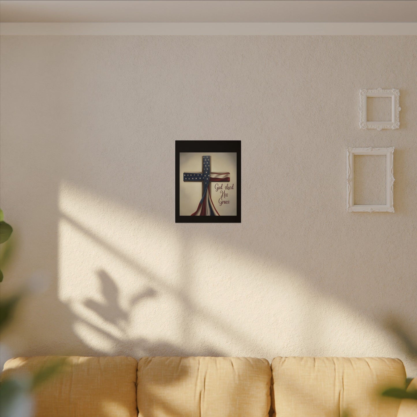 Inspirational Religious Canvas Art - 'God Shed His Grace' Wall Decor