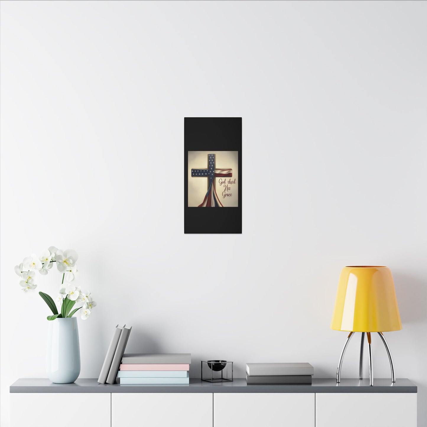 Inspirational Religious Canvas Art - 'God Shed His Grace' Wall Decor