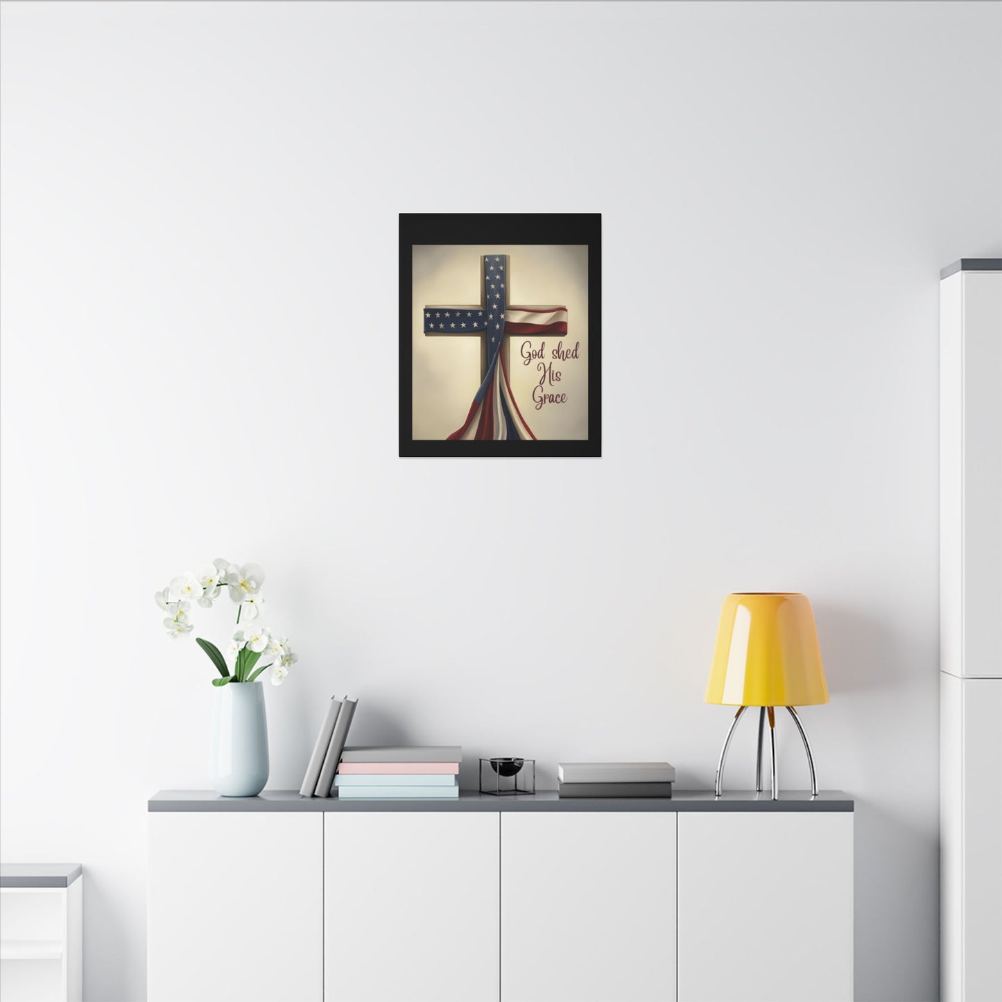 Inspirational Religious Canvas Art - 'God Shed His Grace' Wall Decor