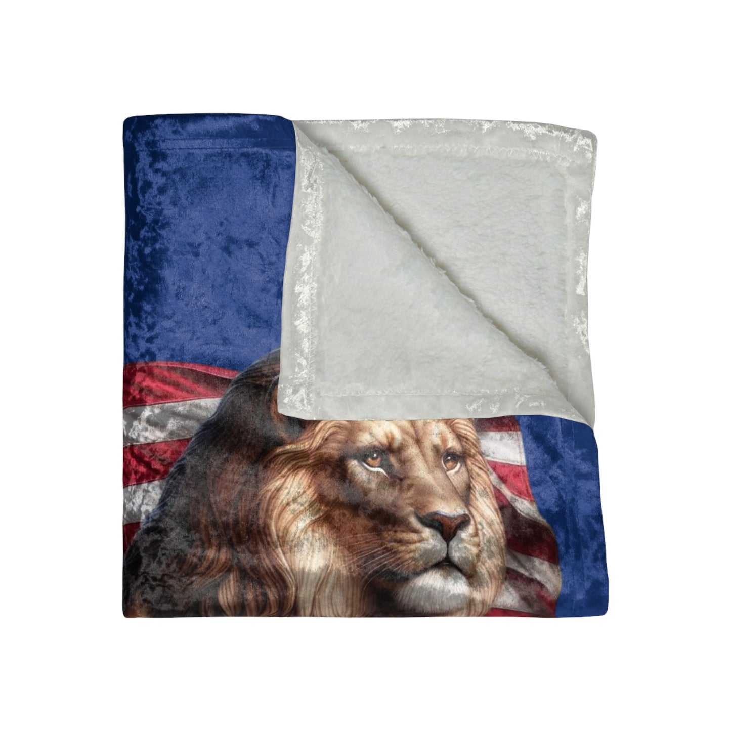 Crushed Velvet Blanket Children and Lion