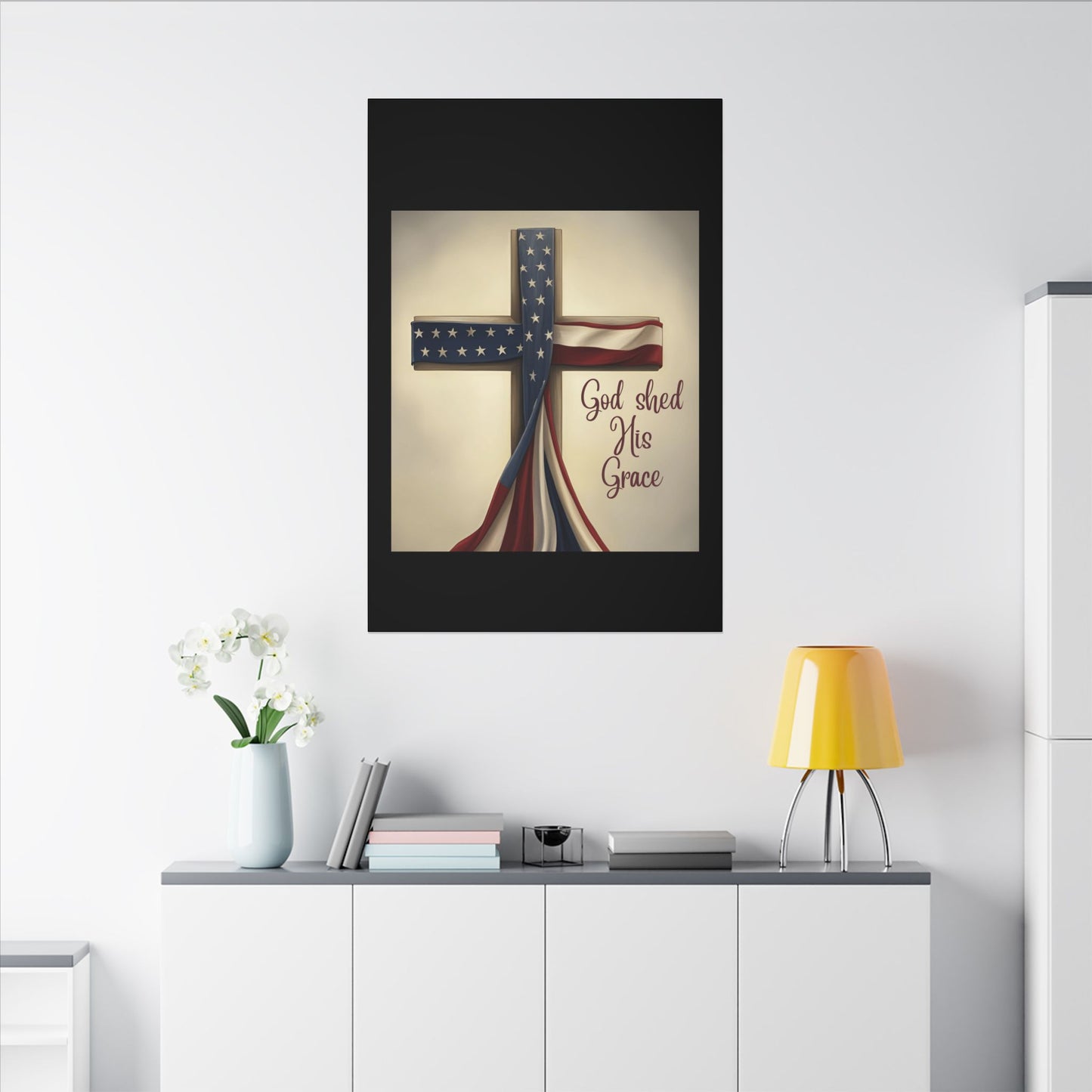 Inspirational Religious Canvas Art - 'God Shed His Grace' Wall Decor