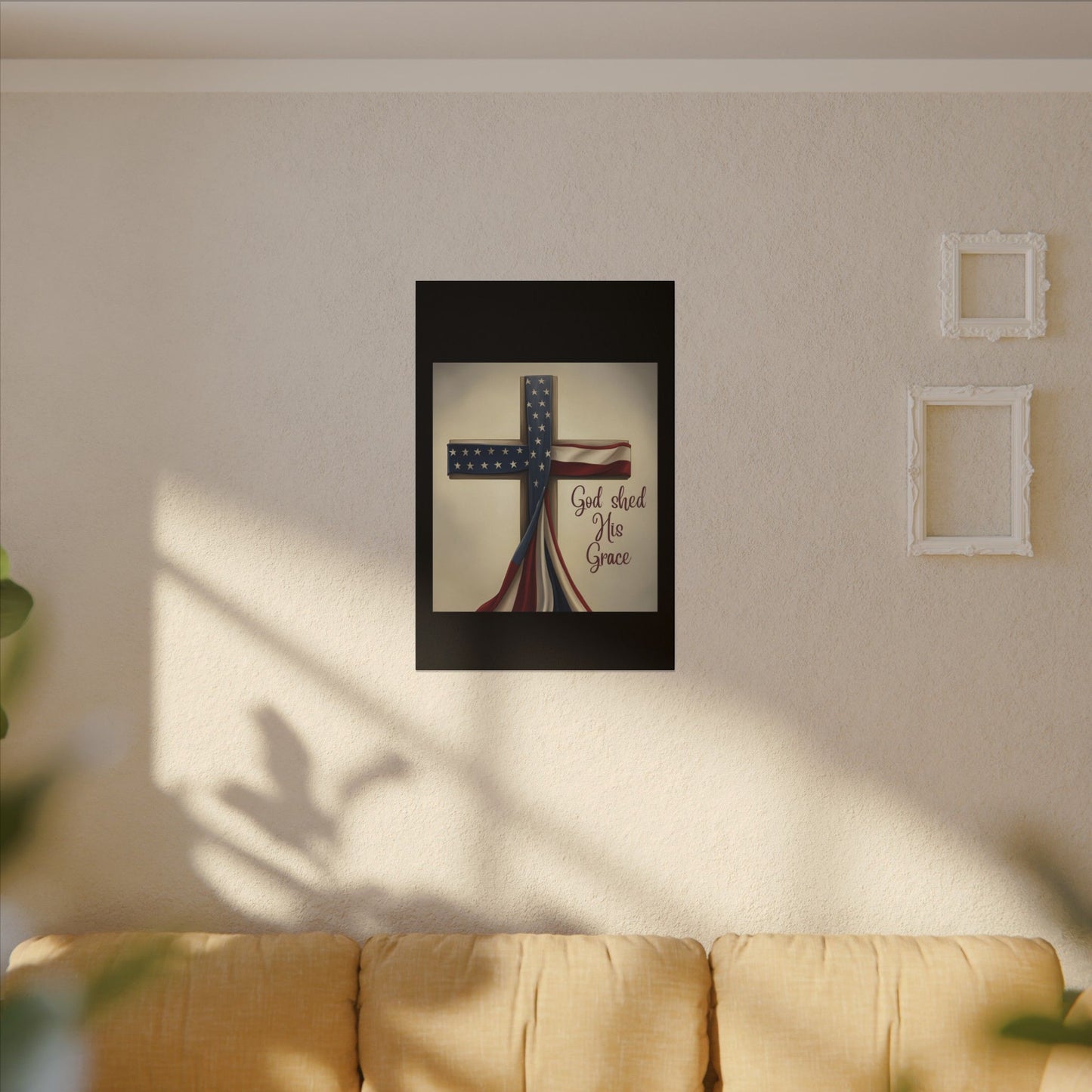 Inspirational Religious Canvas Art - 'God Shed His Grace' Wall Decor