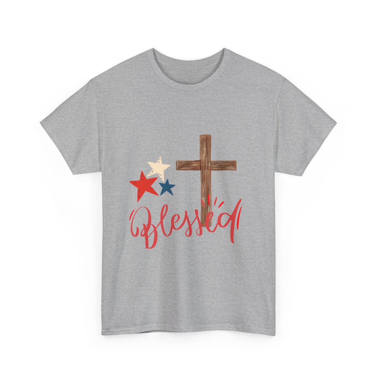 Blessed Unisex Heavy Cotton Tee, Inspirational Shirt, Christian T-Shirt, Faith Shirt, Religious Gift, Casual Wear