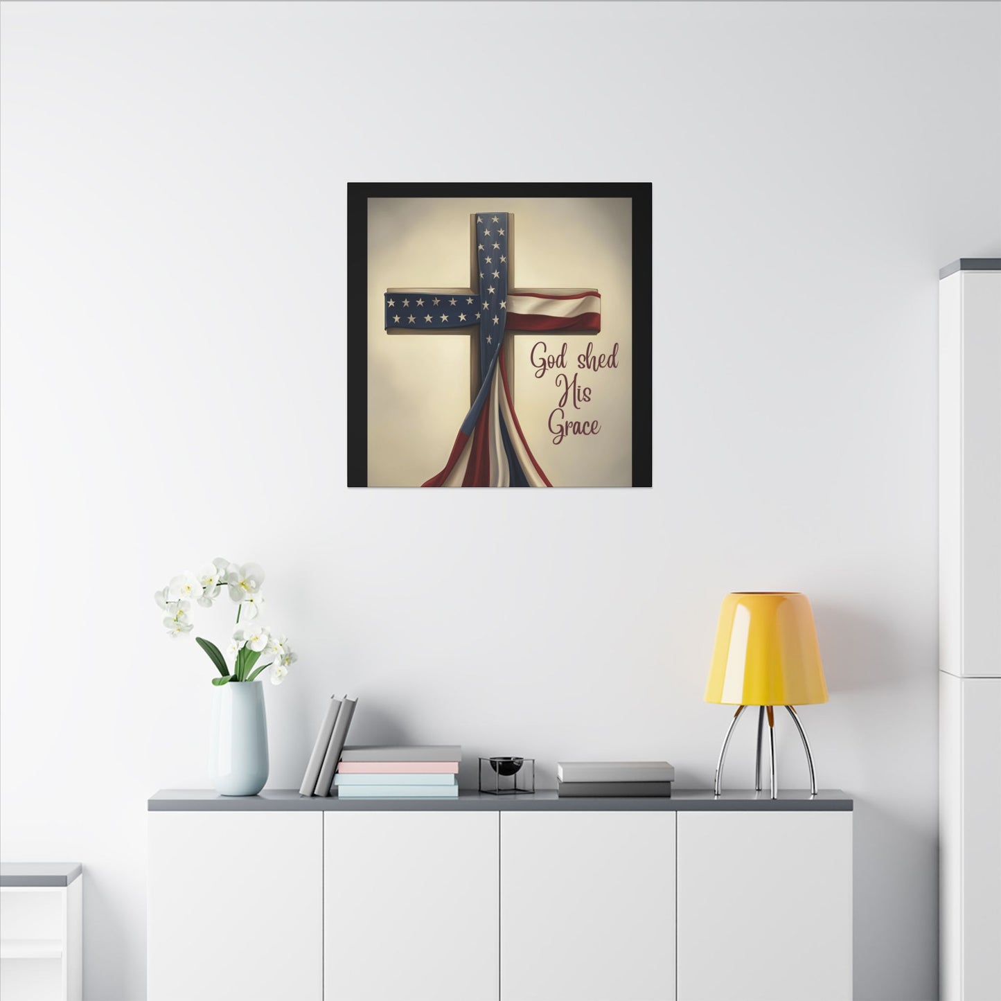 Inspirational Religious Canvas Art - 'God Shed His Grace' Wall Decor