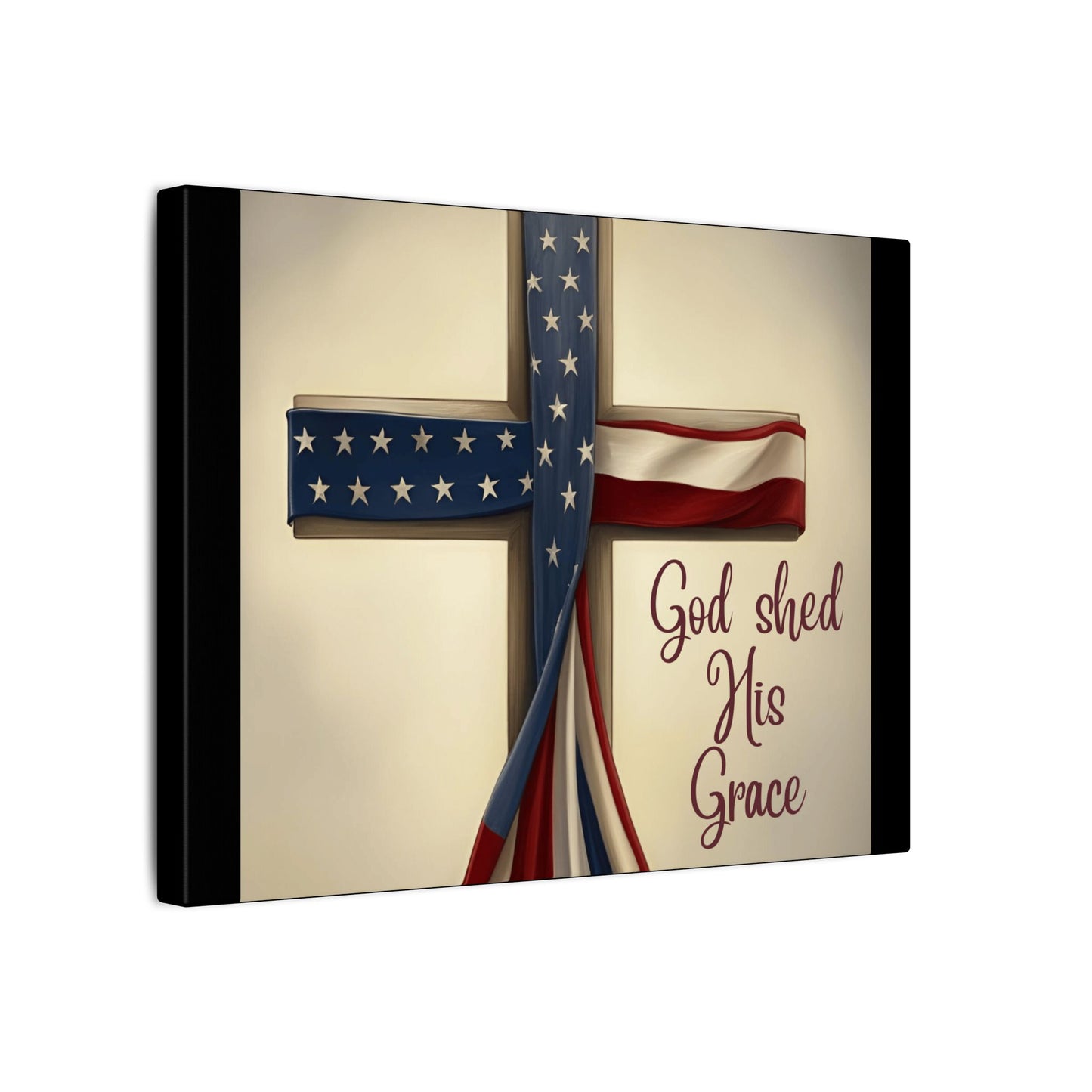 Inspirational Religious Canvas Art - 'God Shed His Grace' Wall Decor