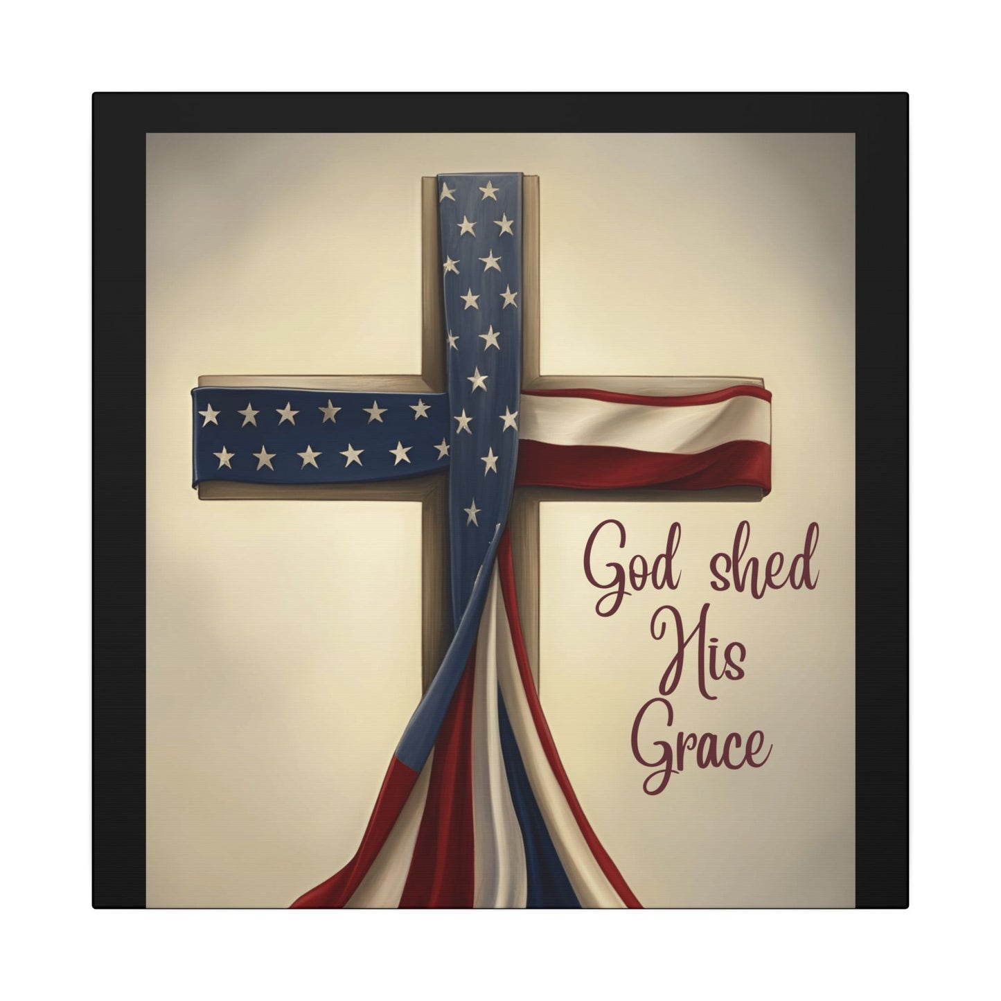 Inspirational Religious Canvas Art - 'God Shed His Grace' Wall Decor