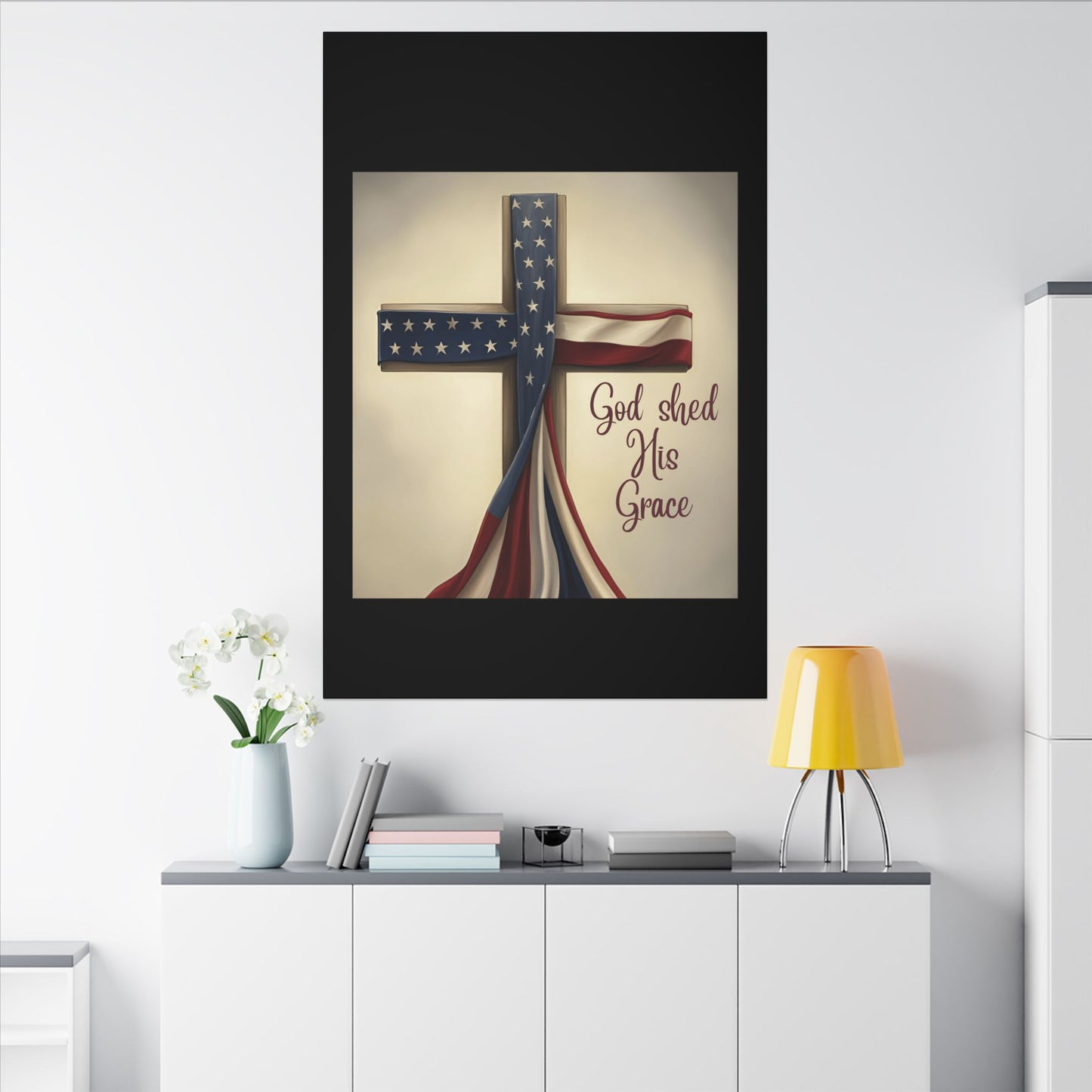 Inspirational Religious Canvas Art - 'God Shed His Grace' Wall Decor