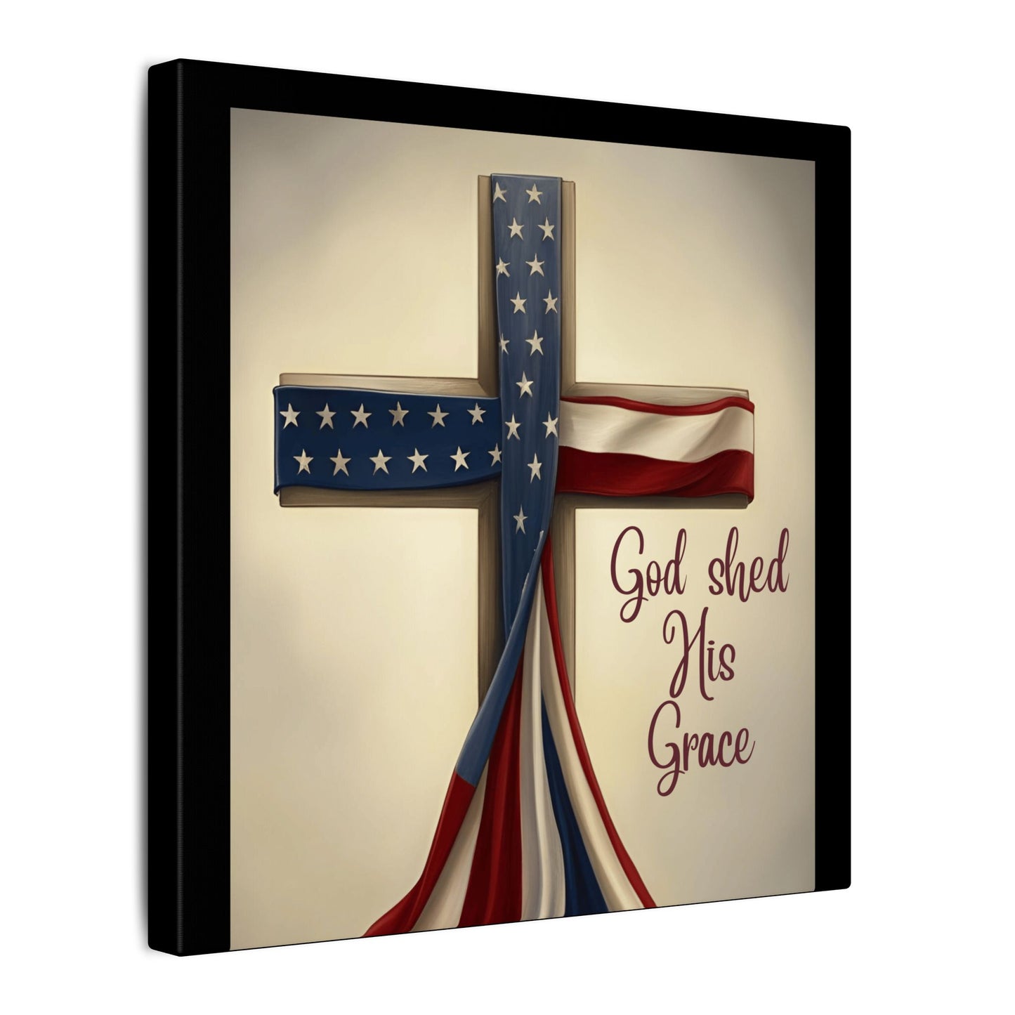 Inspirational Religious Canvas Art - 'God Shed His Grace' Wall Decor