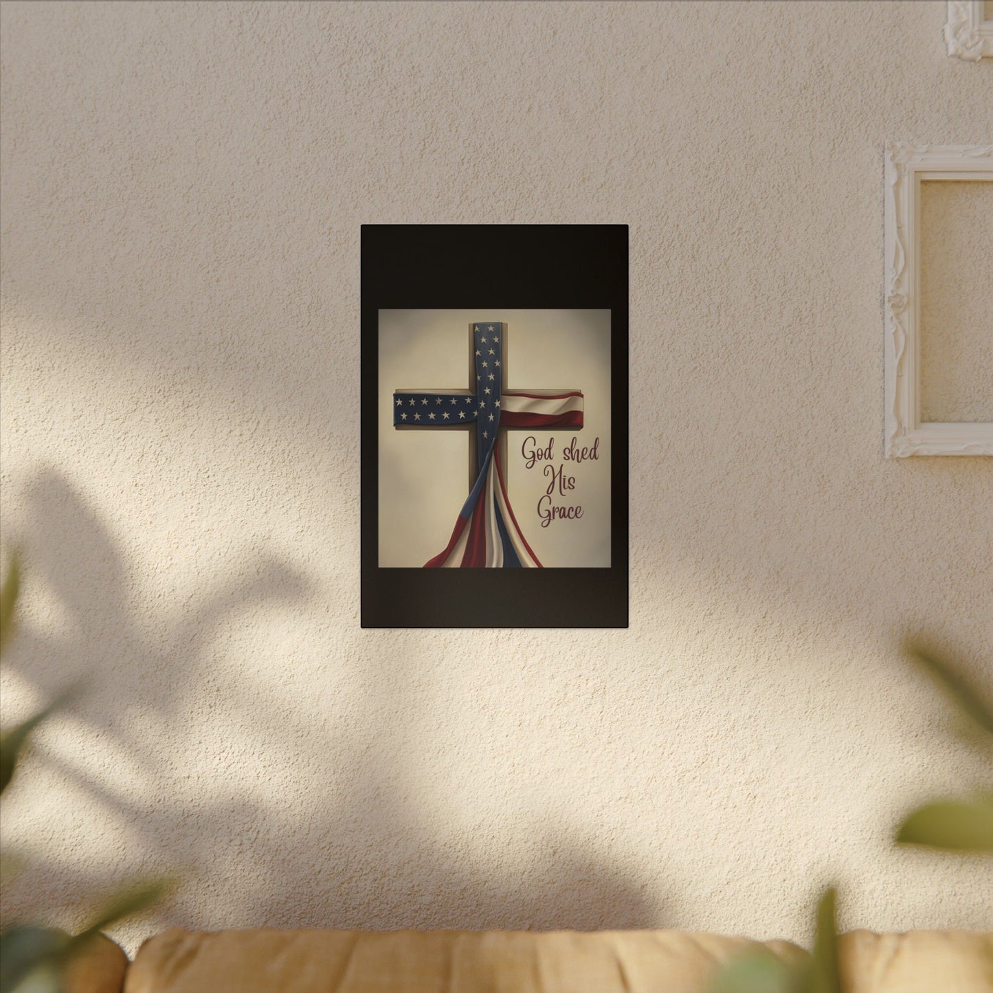 Inspirational Religious Canvas Art - 'God Shed His Grace' Wall Decor