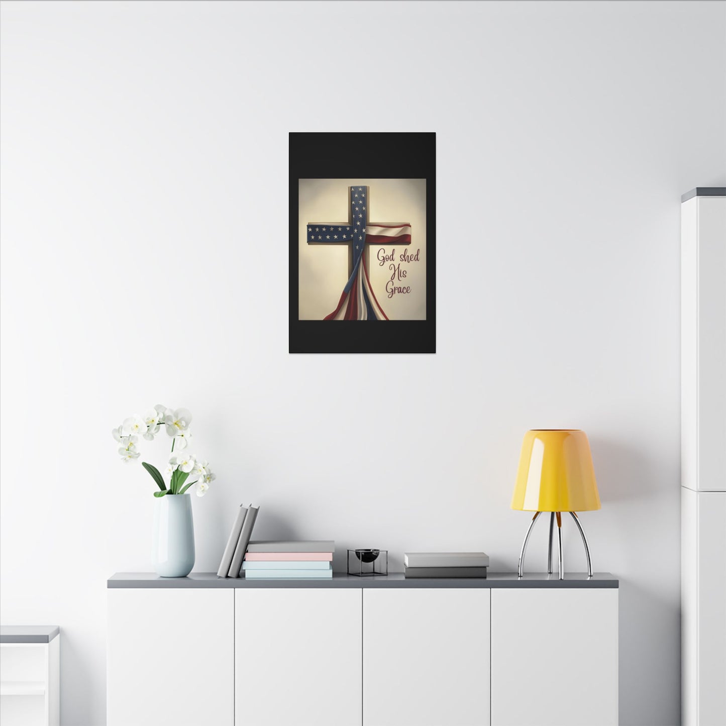 Inspirational Religious Canvas Art - 'God Shed His Grace' Wall Decor
