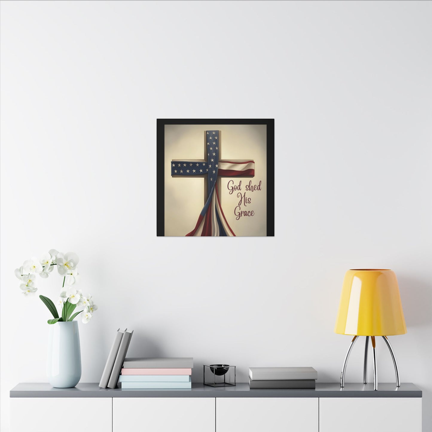 Inspirational Religious Canvas Art - 'God Shed His Grace' Wall Decor