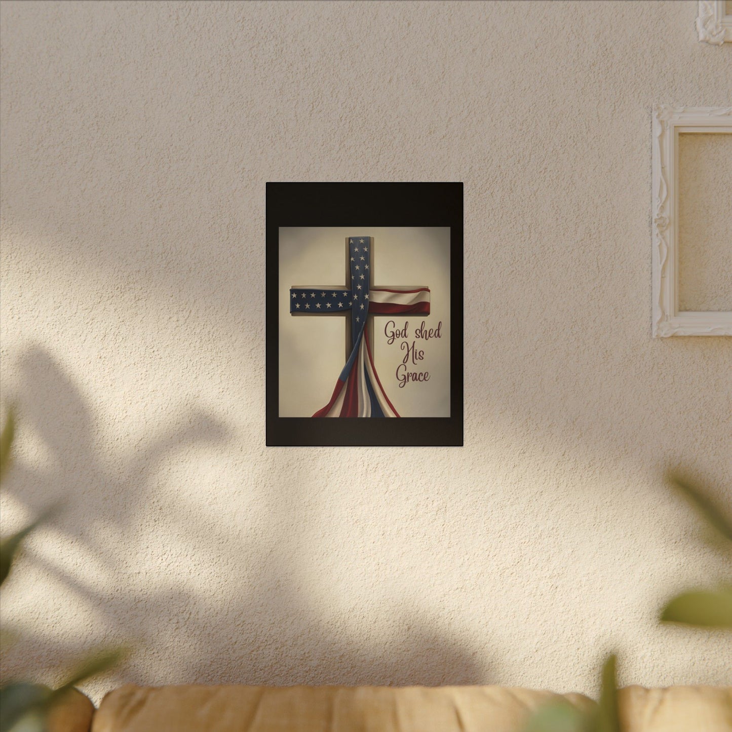 Inspirational Religious Canvas Art - 'God Shed His Grace' Wall Decor