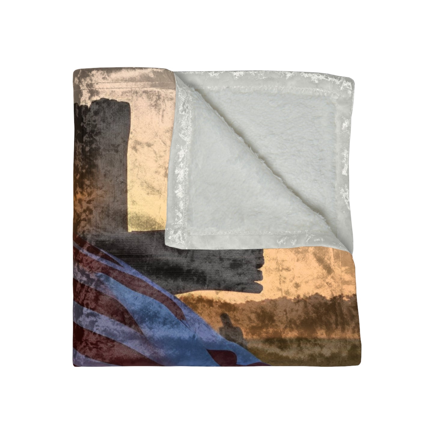 Inspirational Crushed Velvet Blanket with Psalm 33:12 Design