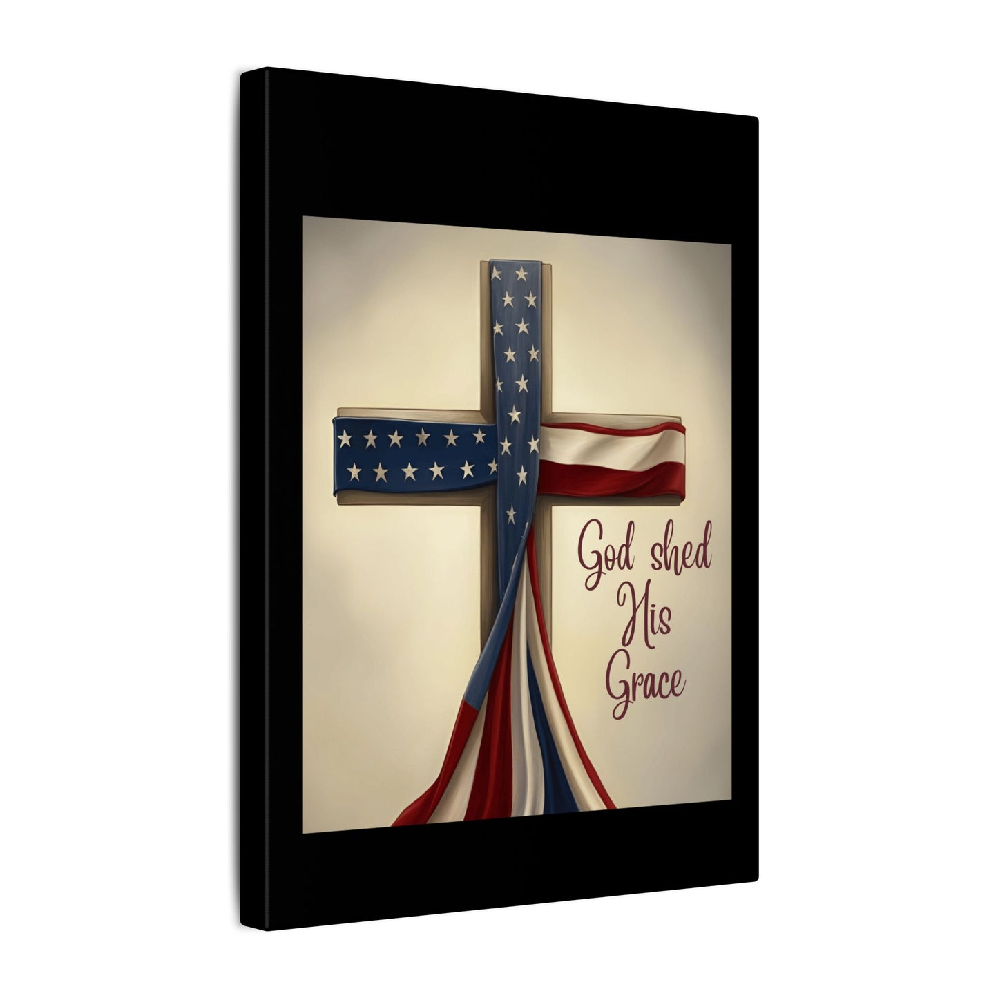Inspirational Religious Canvas Art - 'God Shed His Grace' Wall Decor