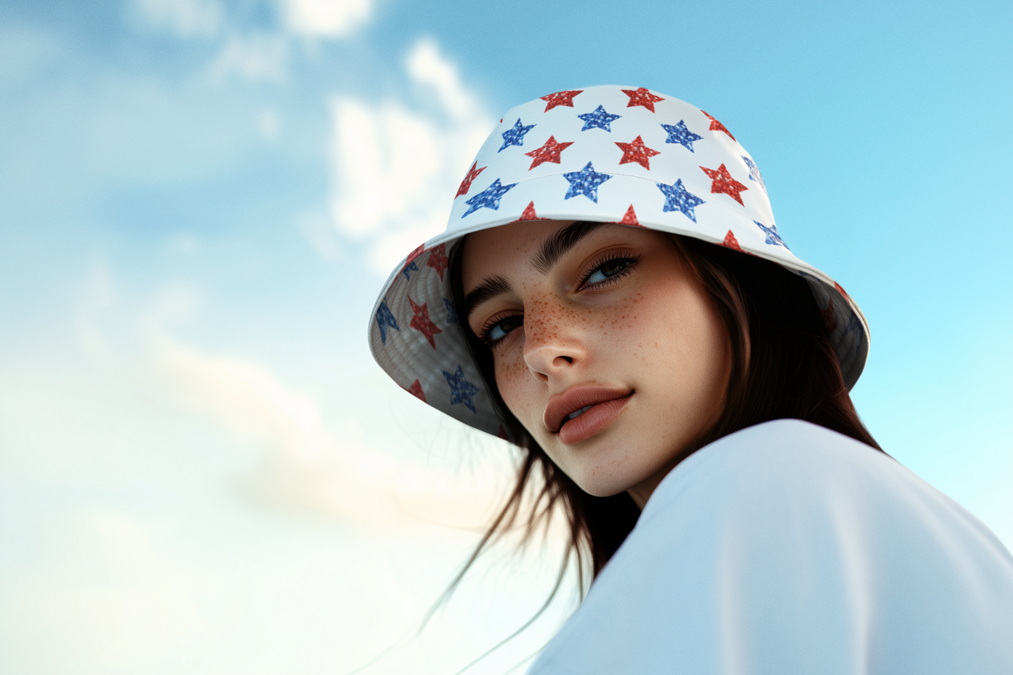 Patriotic Star Bucket Hat | Red, White & Blue Summer Accessory