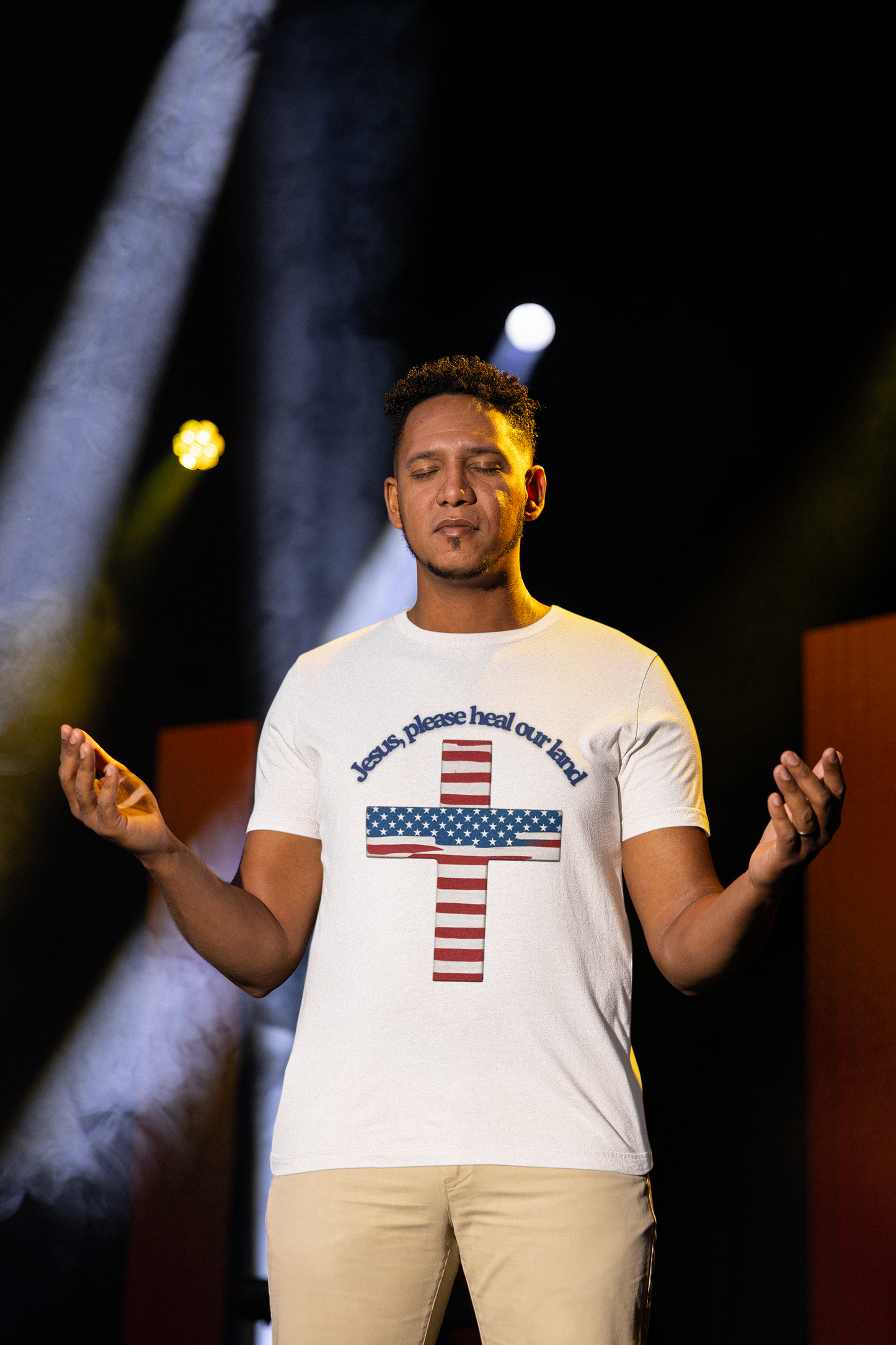 Faith & Freedom Unisex Jersey Tee - "Jesus, Please Heal Our Land"