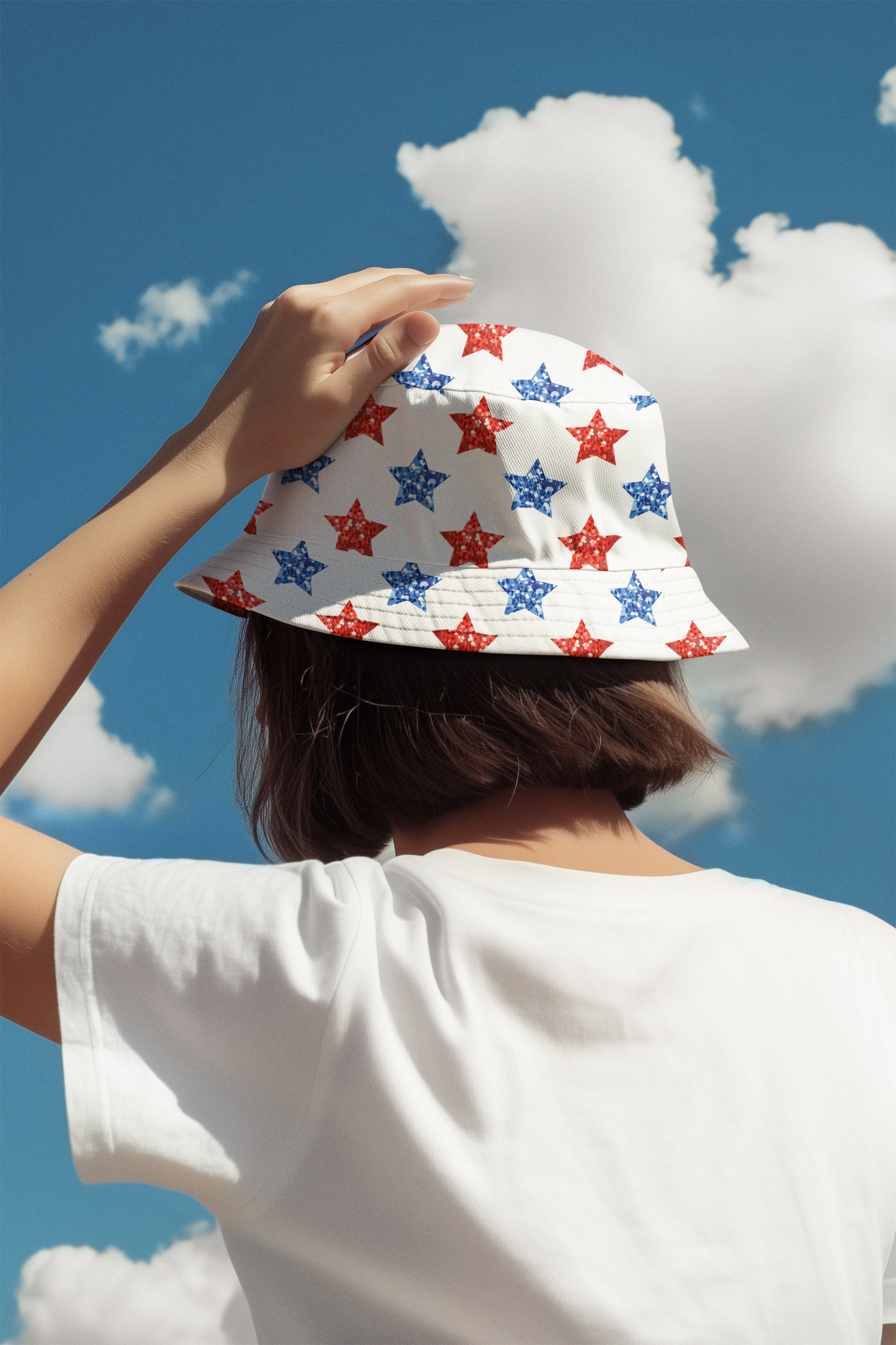 Patriotic Star Bucket Hat | Red, White & Blue Summer Accessory