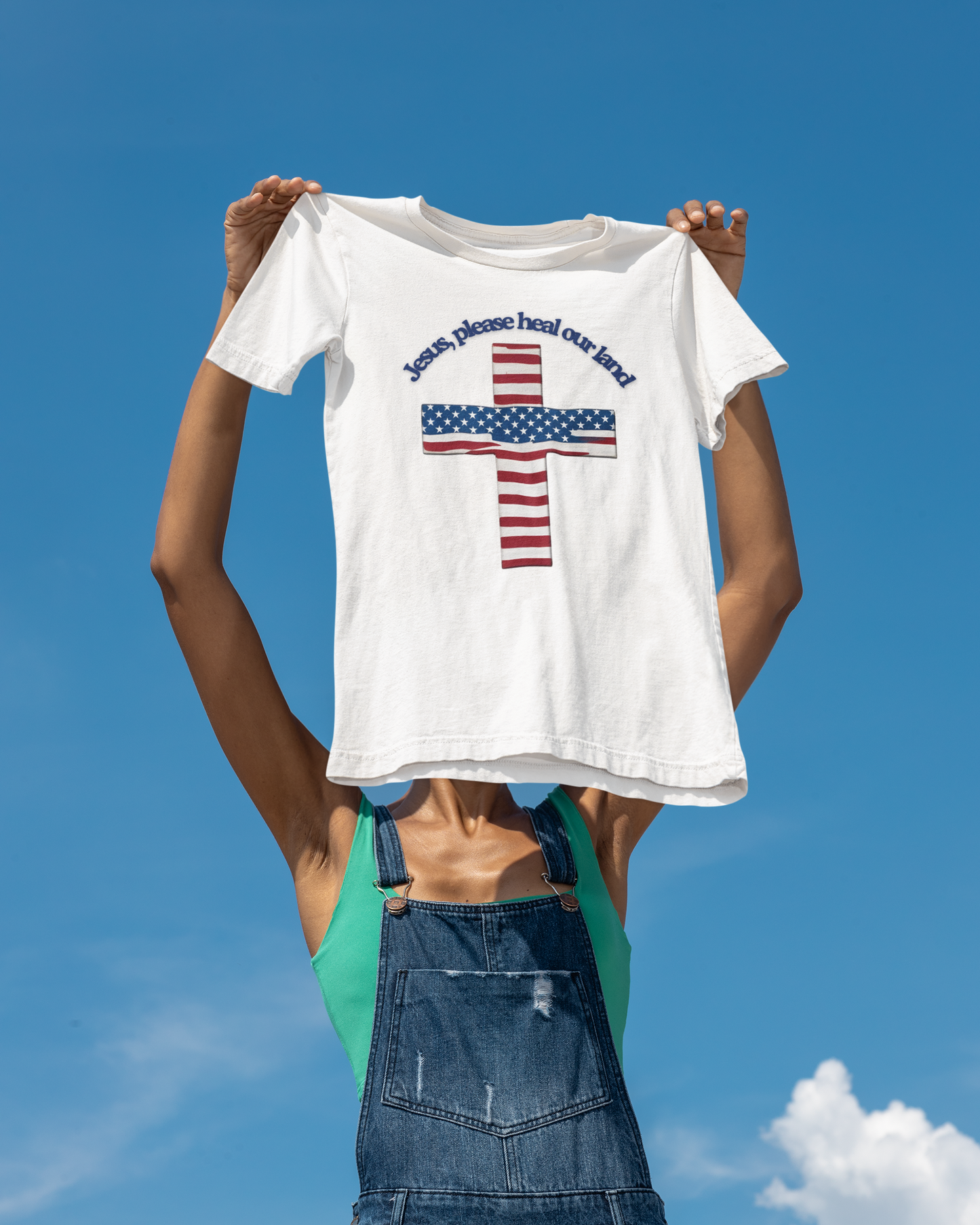 Faith & Freedom Unisex Jersey Tee - "Jesus, Please Heal Our Land"