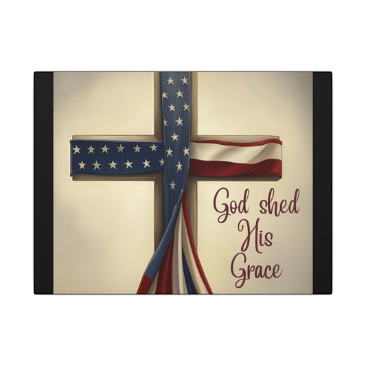 Inspirational Religious Canvas Art - 'God Shed His Grace' Wall Decor