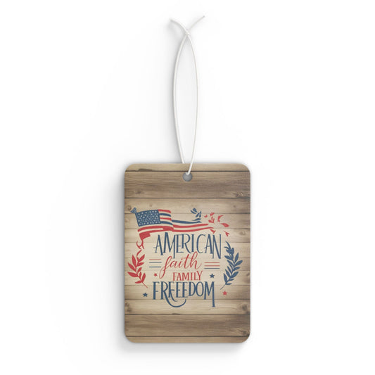 Patriotic Car Air Freshener - American Faith Family Freedom, Scented Decor, Vehicle Air Freshener, USA Spirit, Gift for Independence Day