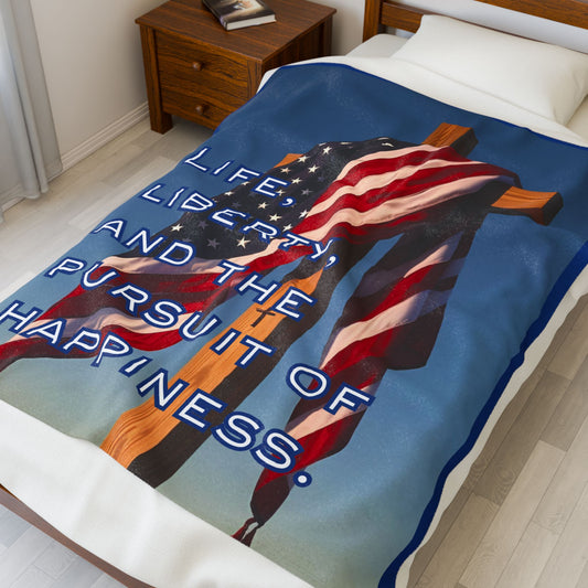 Plush Blanket - American Flag Design