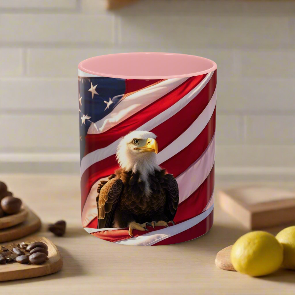 Patriotic Eagle Coffee Mug - Perfect USA Gift for Veterans, Independence Day, Memorial Day, Home Decor, Coffee Lovers
